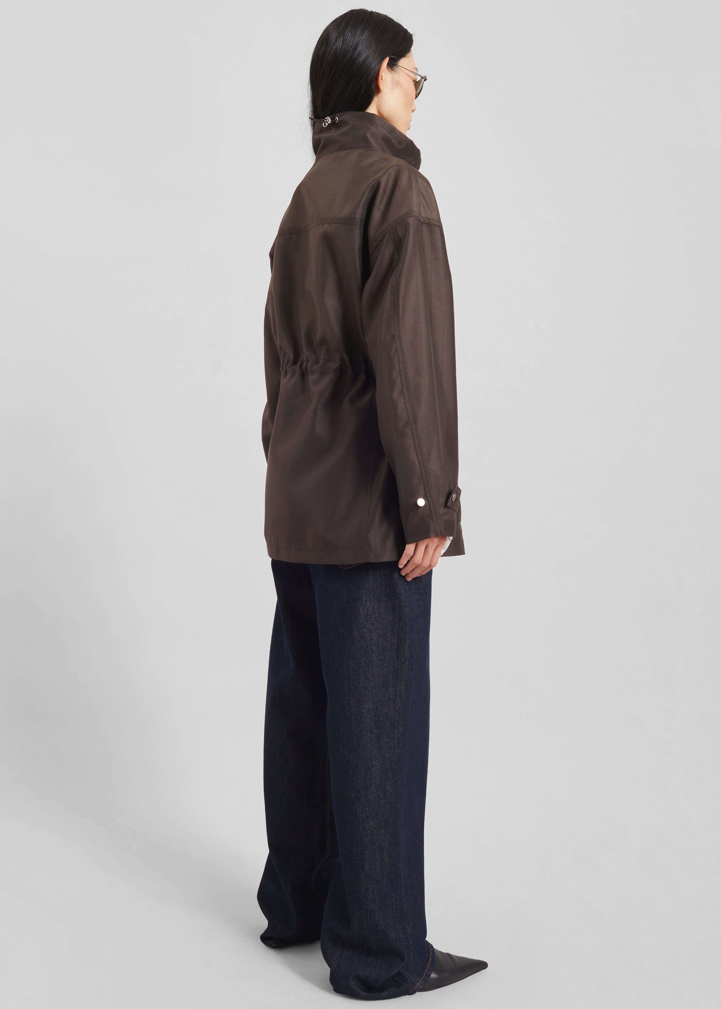 Linares Sheer Drawstring Jacket - Brown - 9