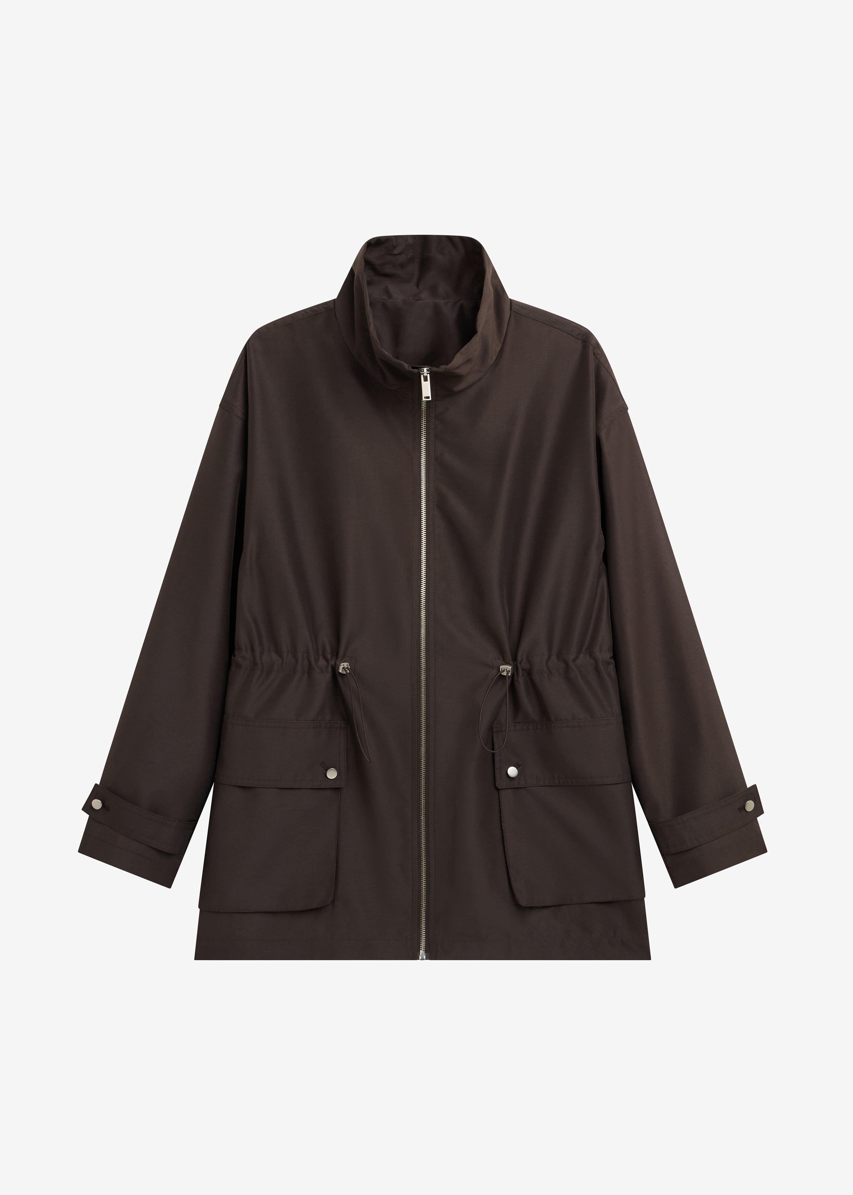 Linares Sheer Drawstring Jacket - Brown - 11