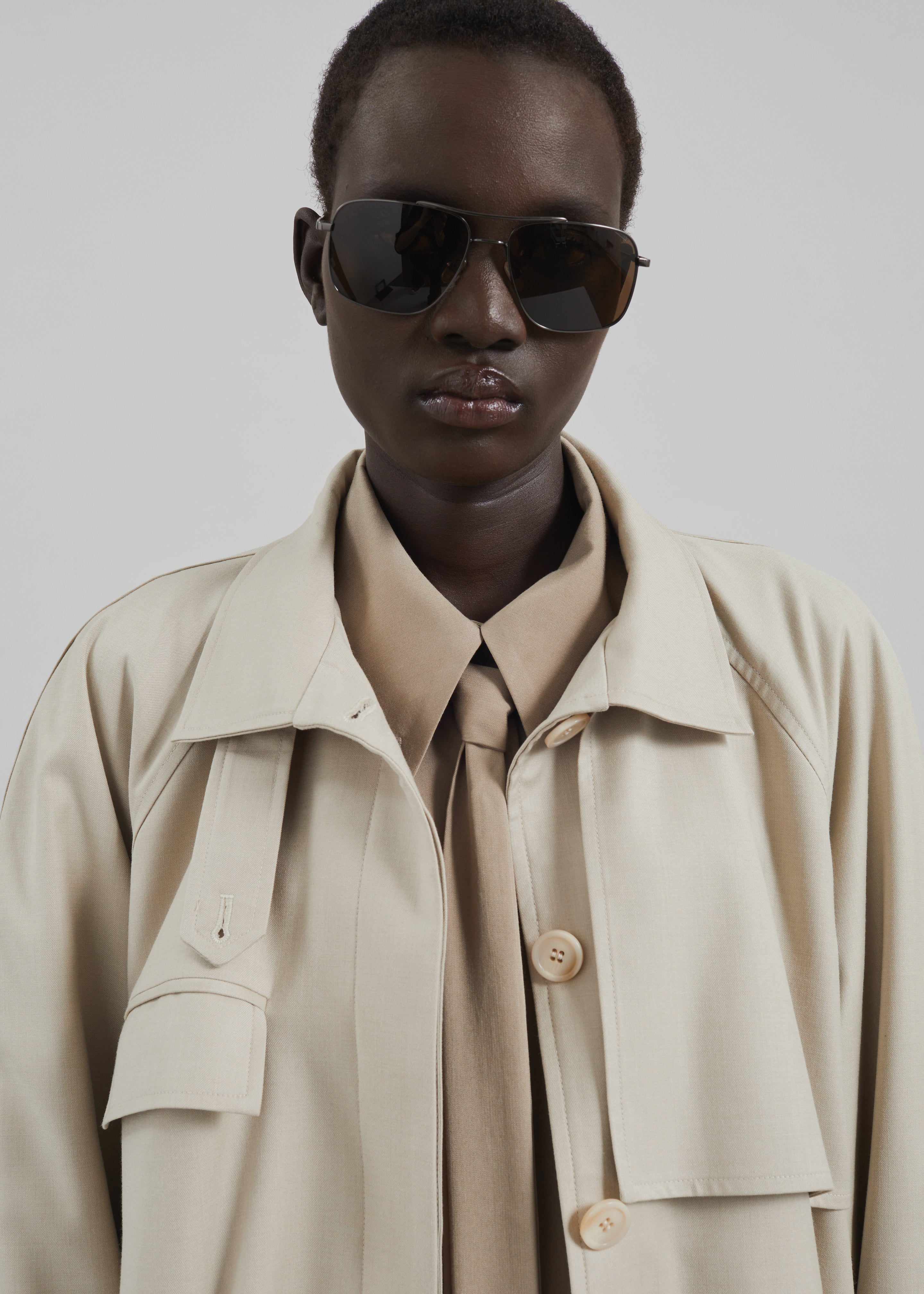 Linate Short Trench - Beige – The Frankie Shop