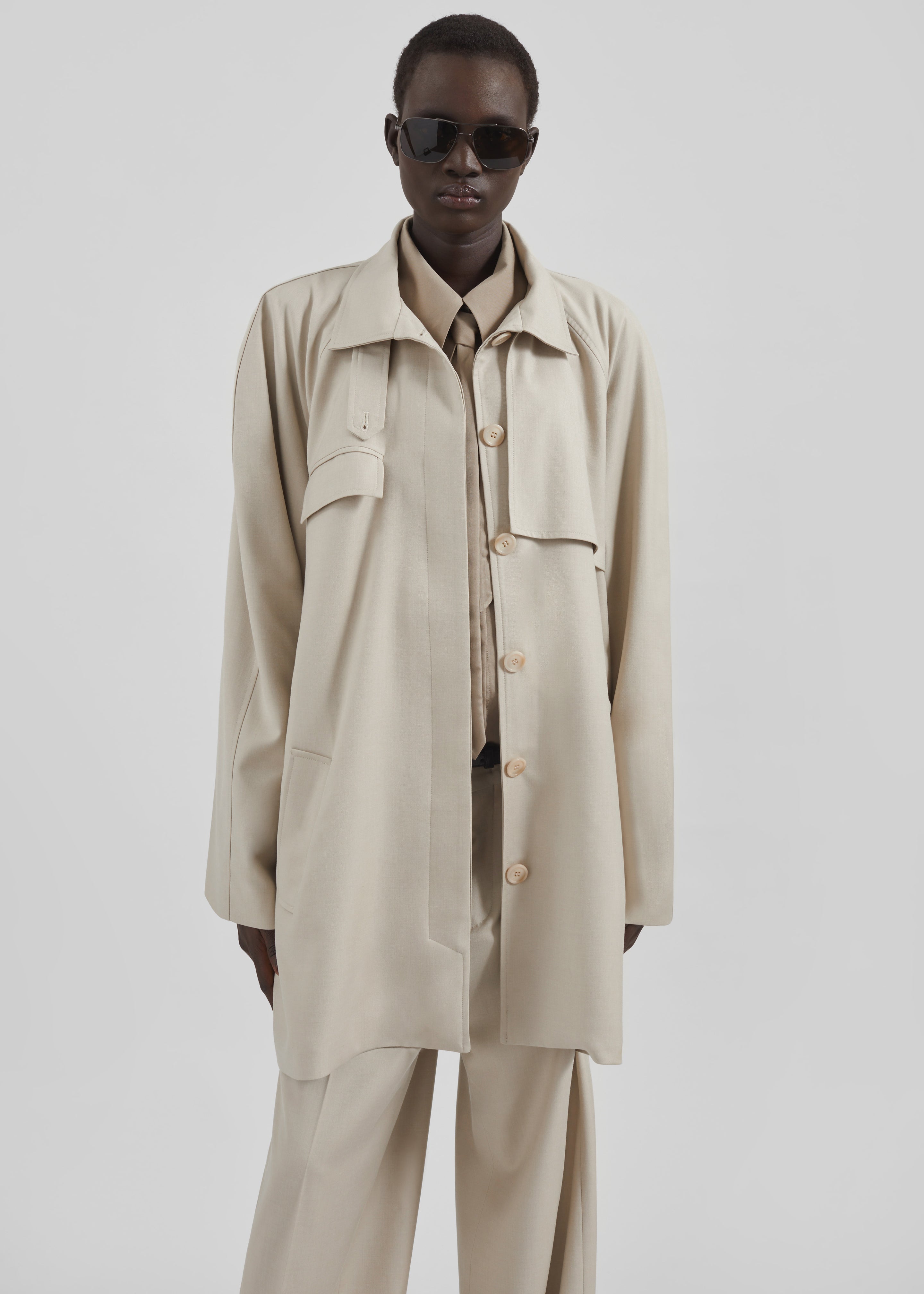 Linate Short Trench - Beige – The Frankie Shop