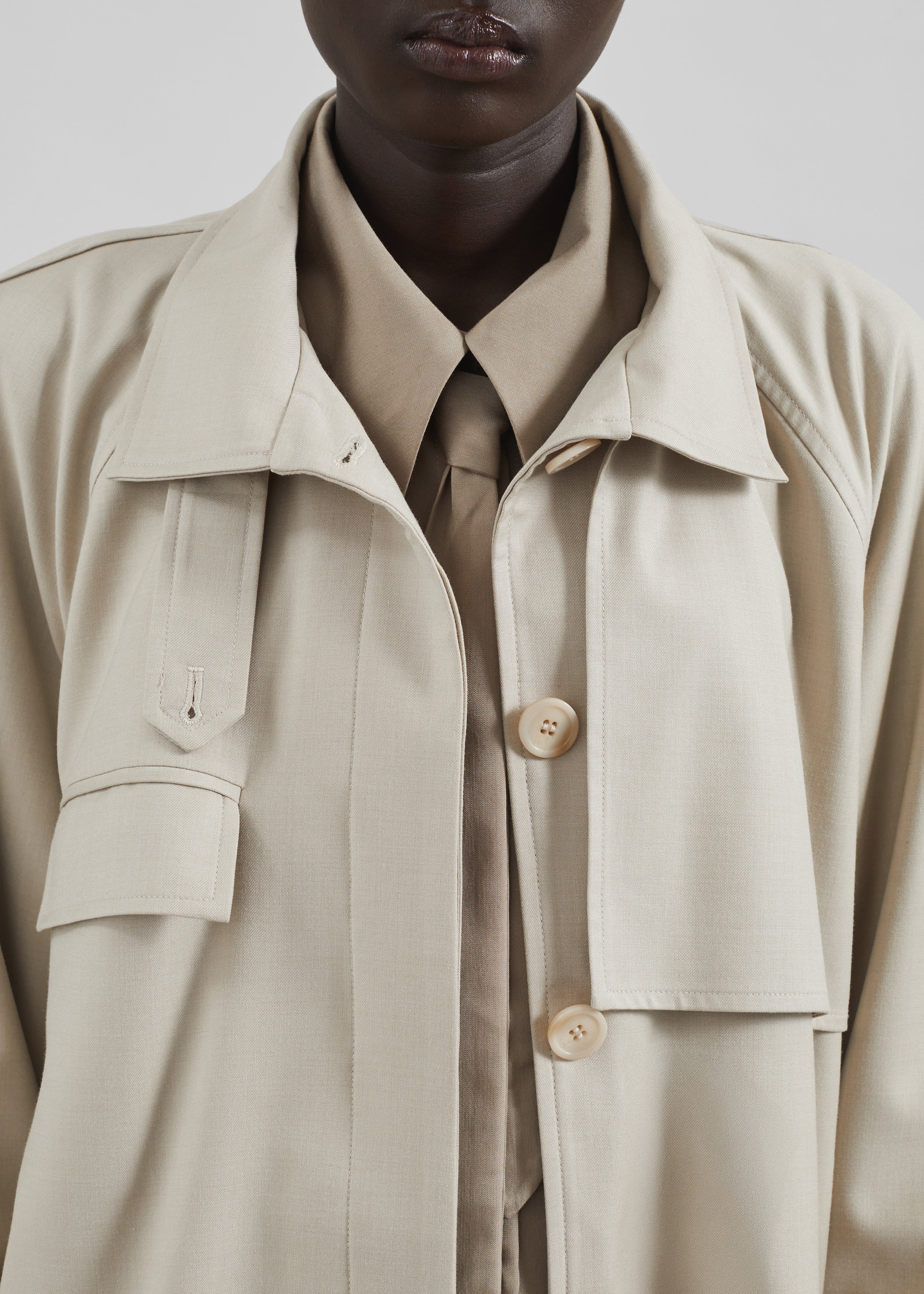 Linate Short Trench - Beige – The Frankie Shop