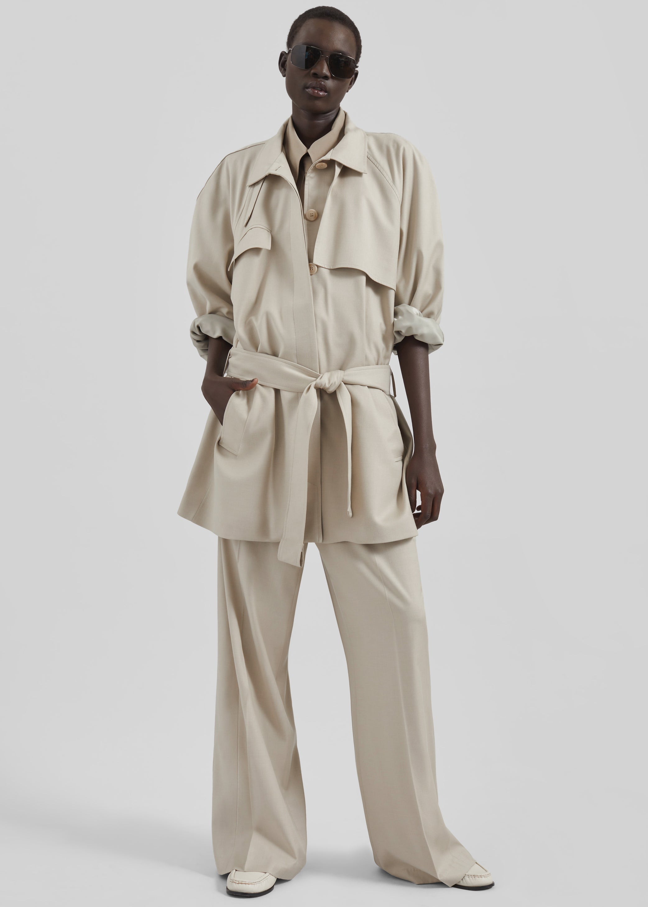 Shop the look image for Linate Short Trench - Beige