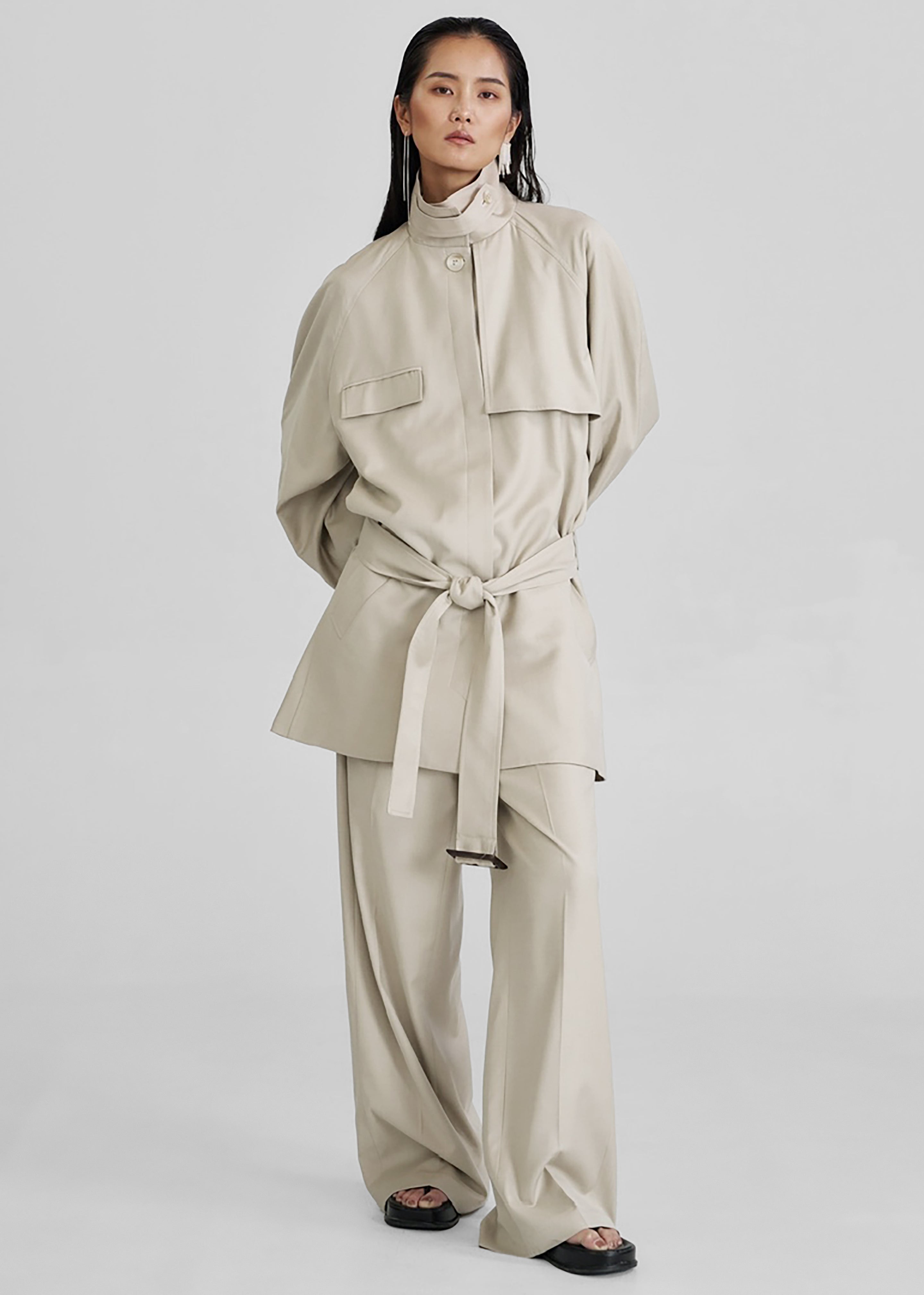 Linate Short Trench - Beige – The Frankie Shop