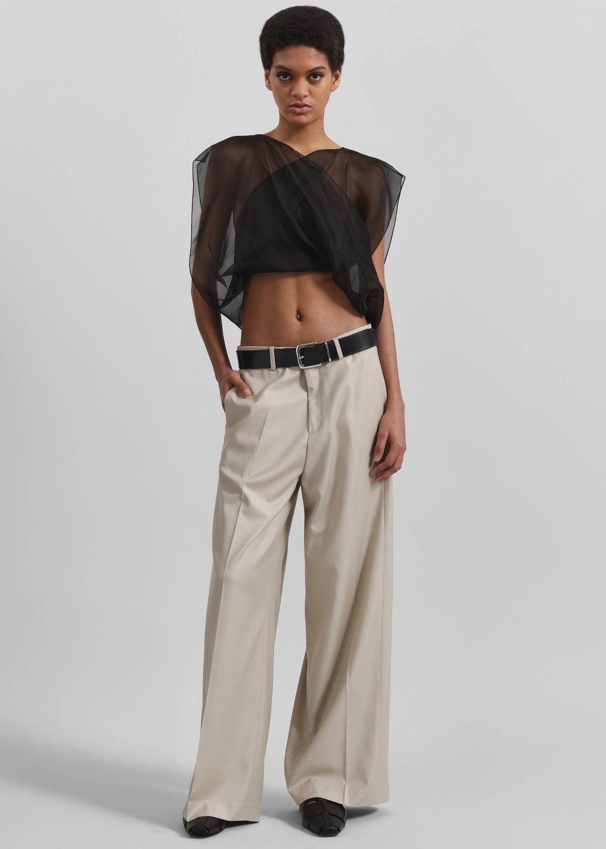 Linate Wide Trousers - Beige - 6