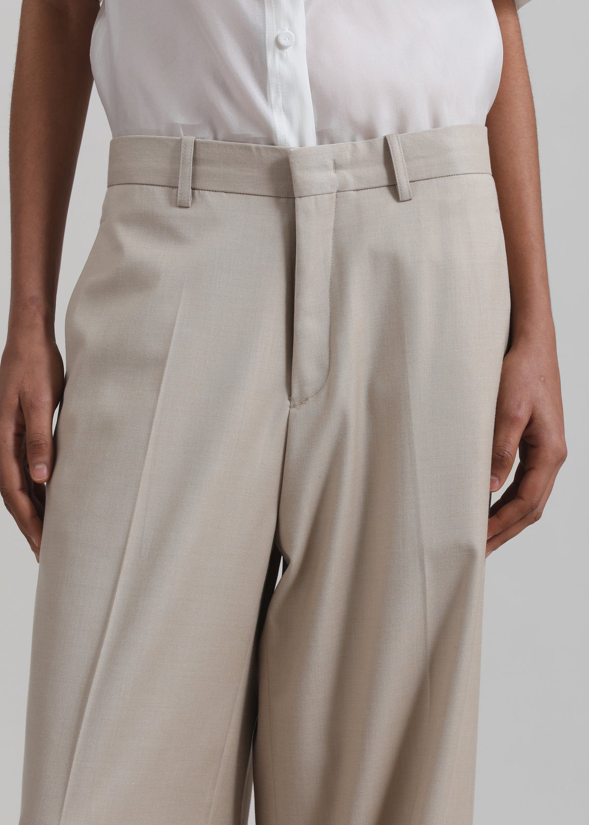 Linate Wide Trousers - Beige - 3