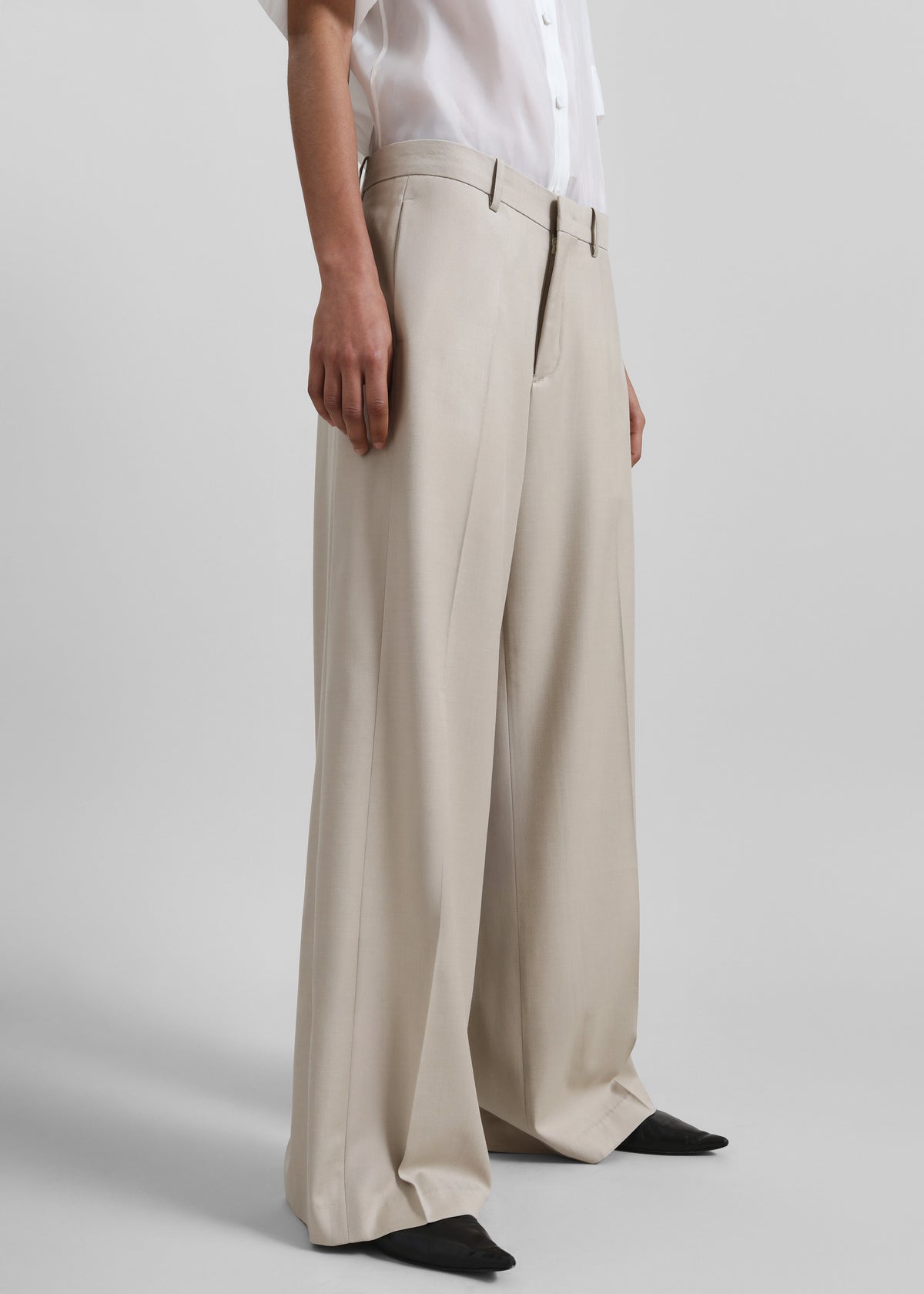 Linate Wide Trousers - Beige - 5