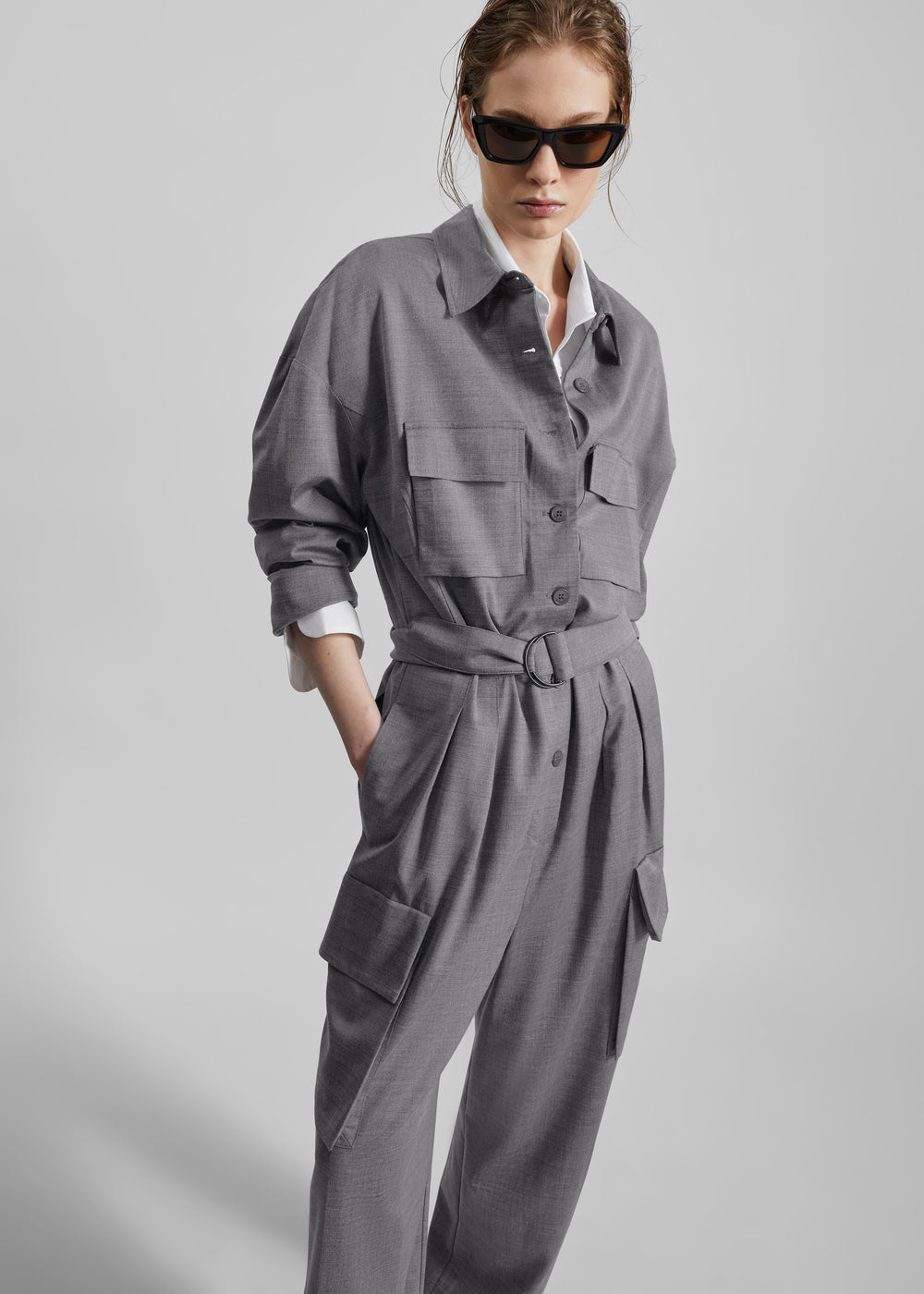 Linda Jumpsuit - Grey Melange - 1