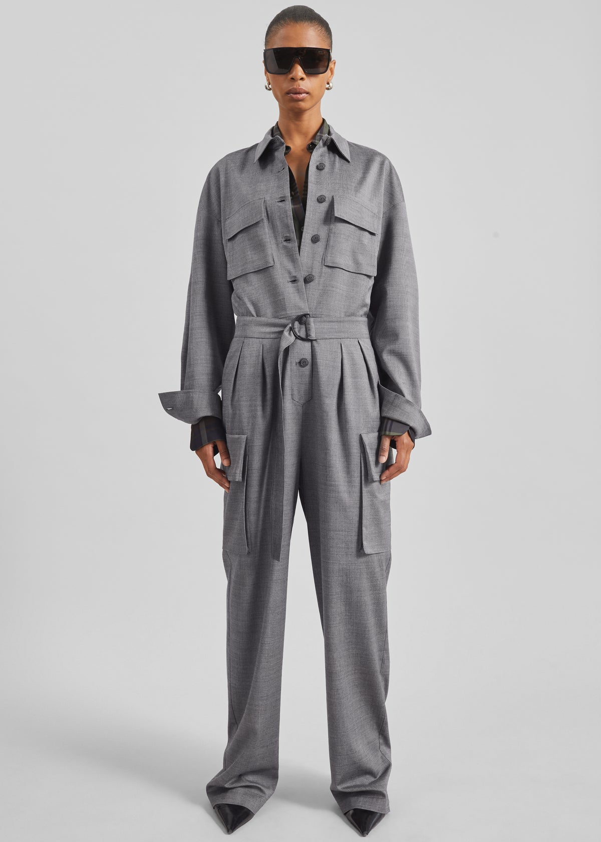 Linda Jumpsuit - Grey Melange - 7