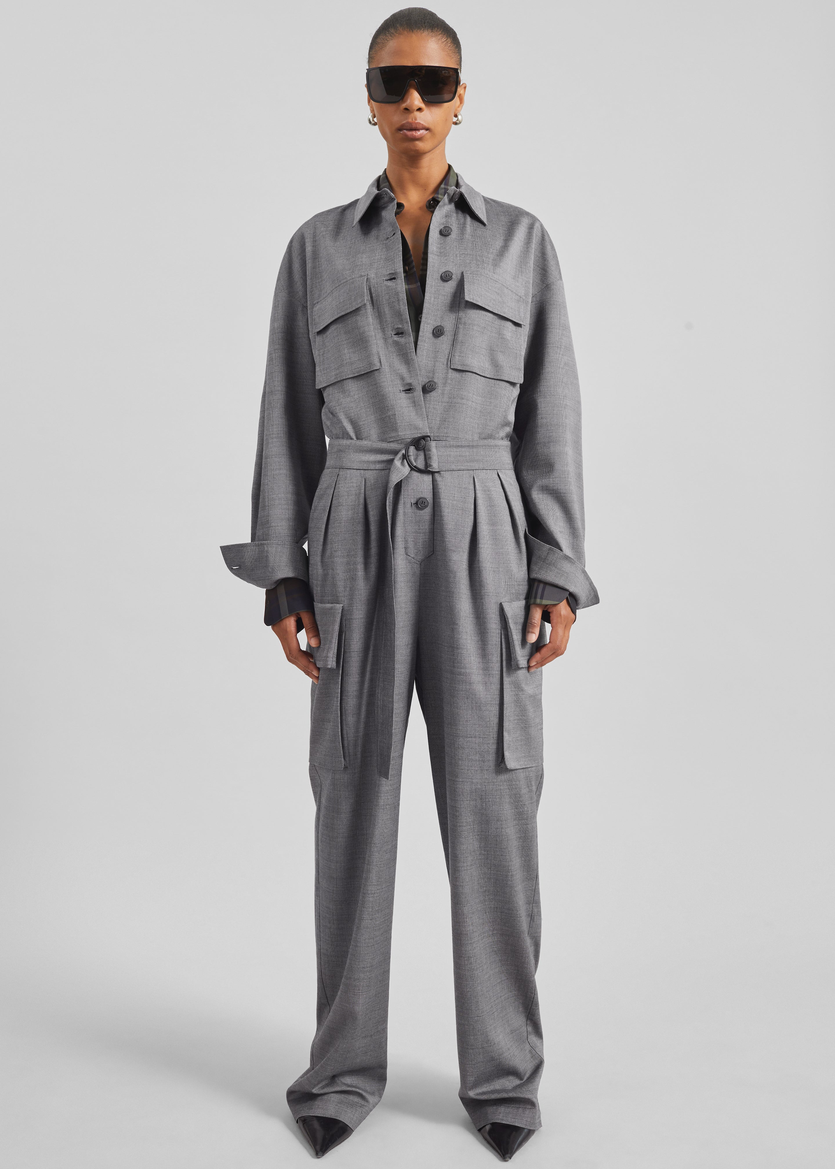 Linda Jumpsuit - Grey Melange - 7