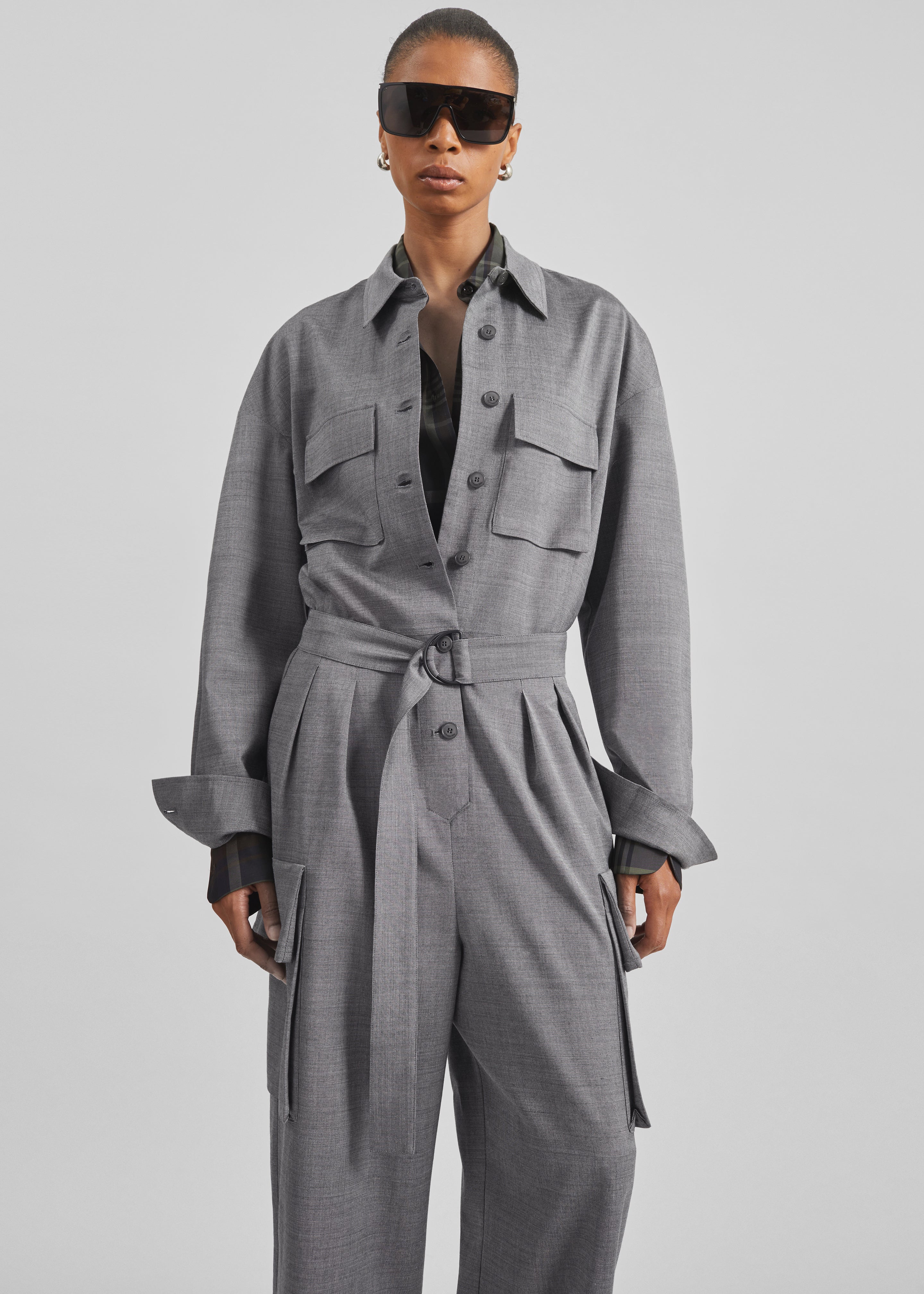 The Frankie Shop セットアップ Linda Jumpsuit - Grey Melange – The Frankie Shop