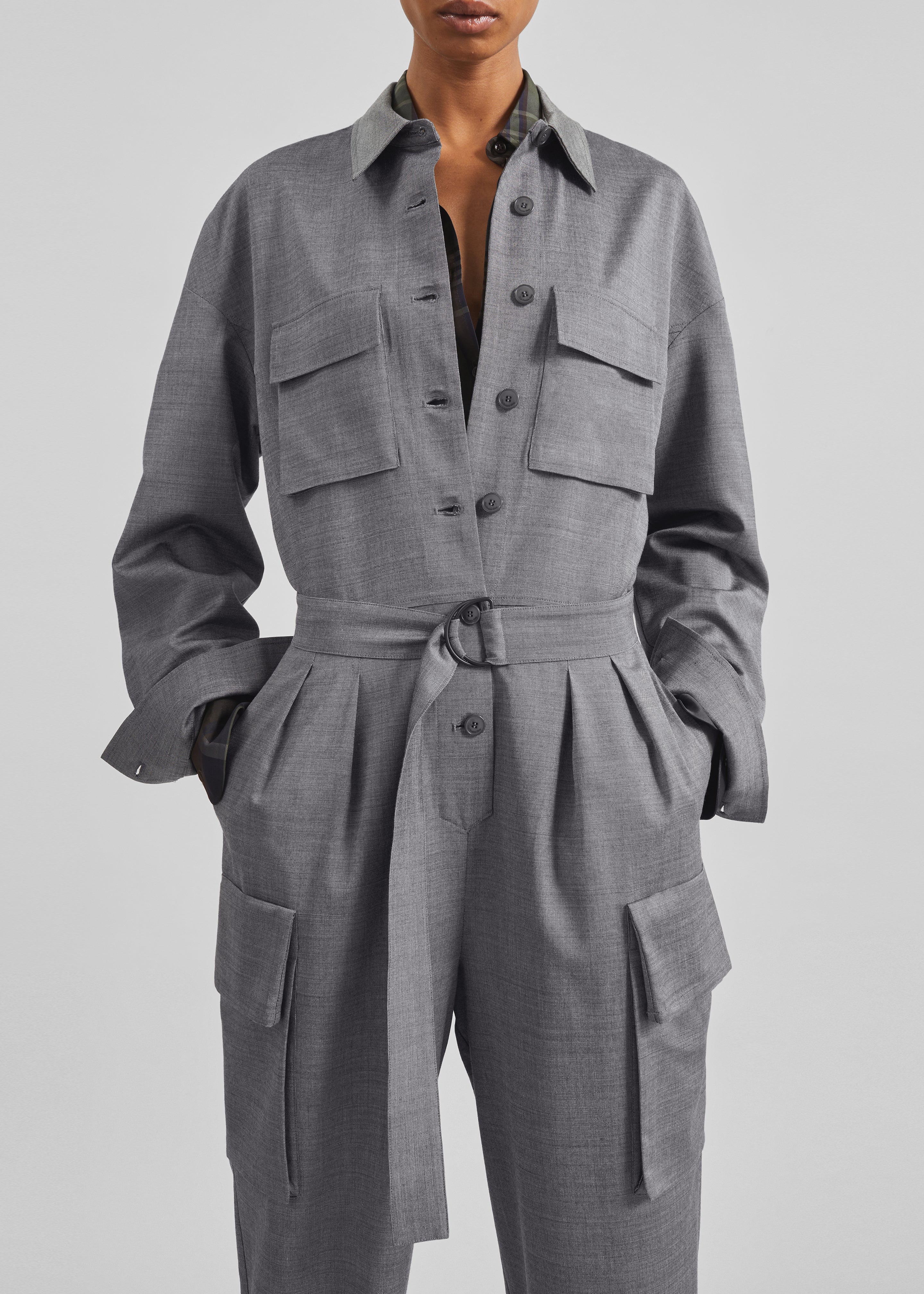 The Frankie Shop セットアップ Linda Jumpsuit - Grey Melange – The Frankie Shop