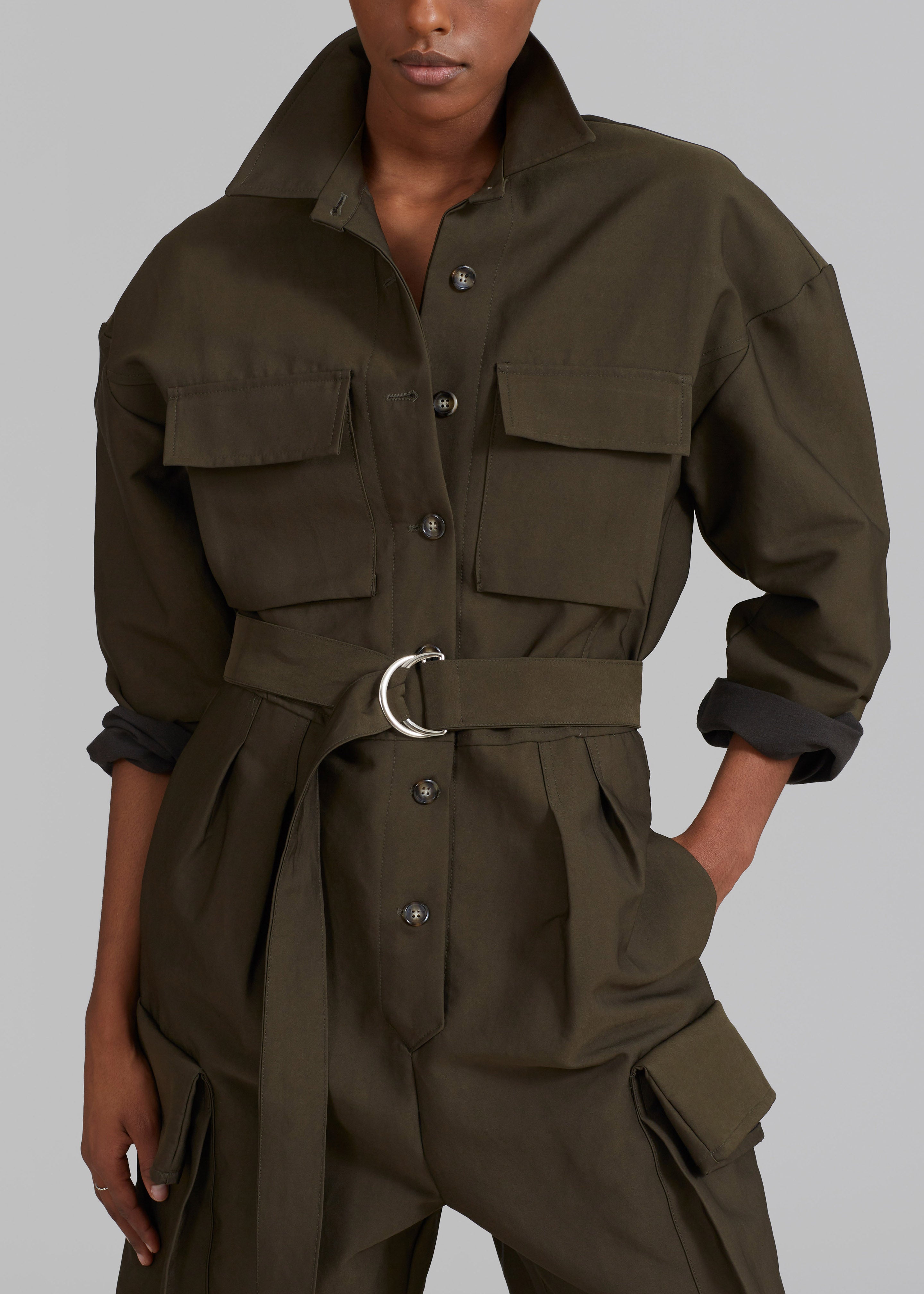 Linda Jumpsuit - Dark Olive - 3