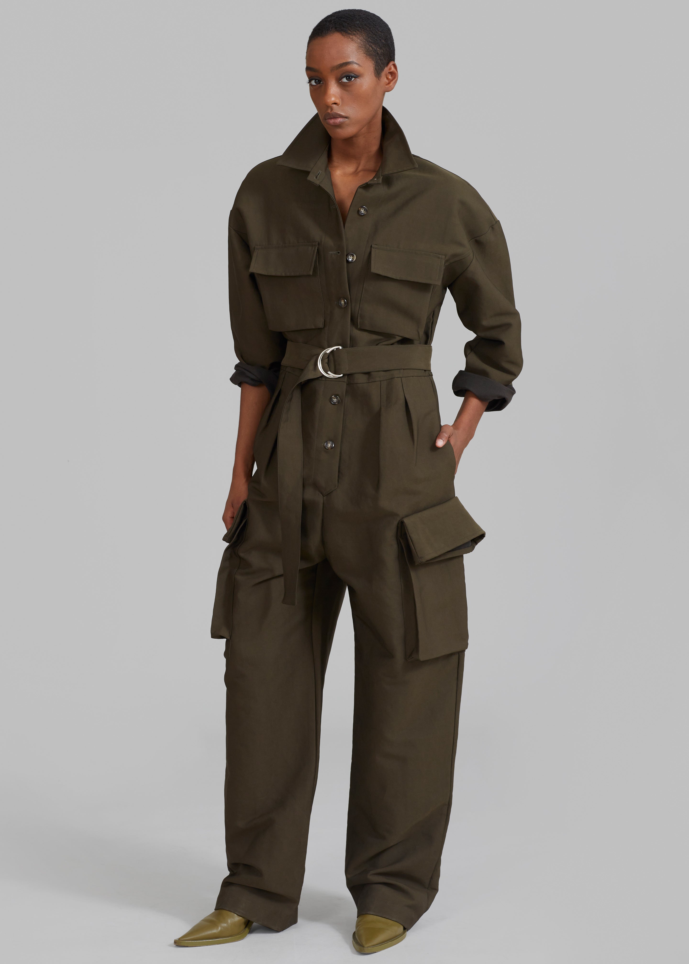 Linda Jumpsuit - Dark Olive - 2