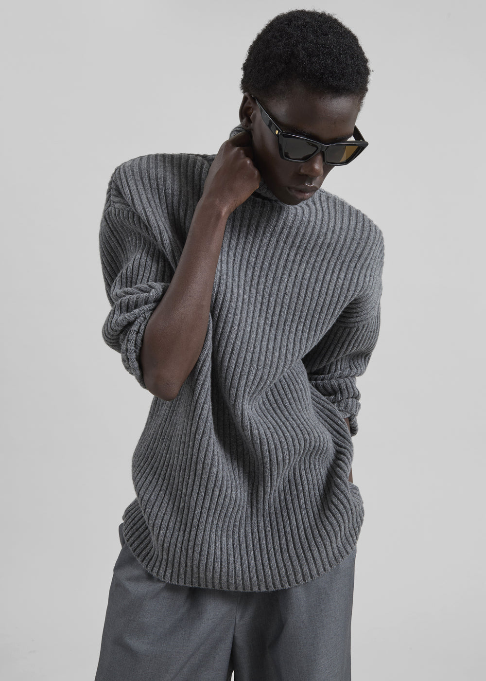 Lindall Turtleneck Sweater - Dark Grey - 1