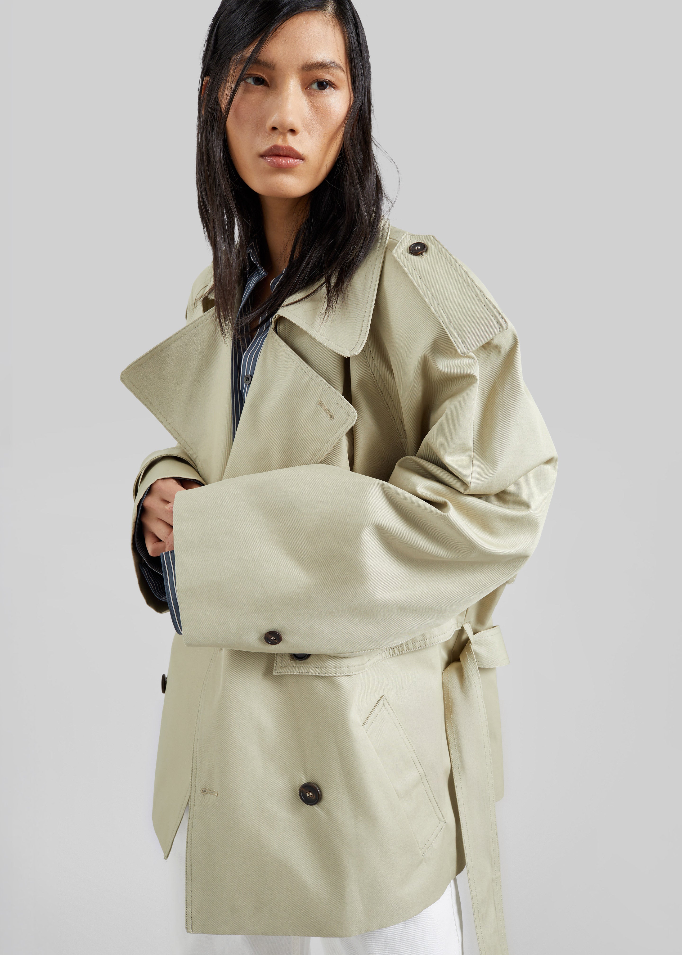 Linsell Short Trench - Beige - 3