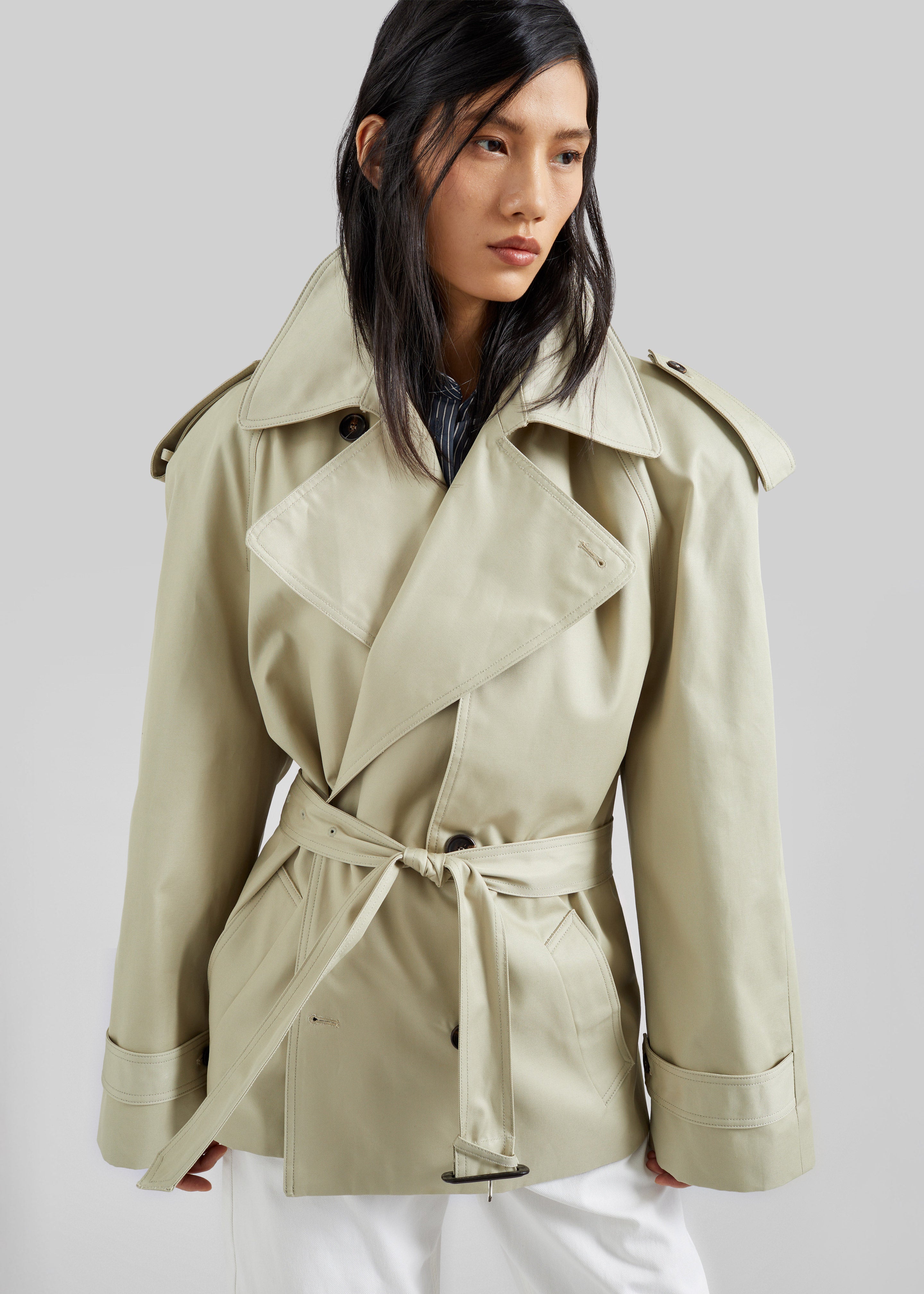 Linsell Short Trench - Beige – The Frankie Shop