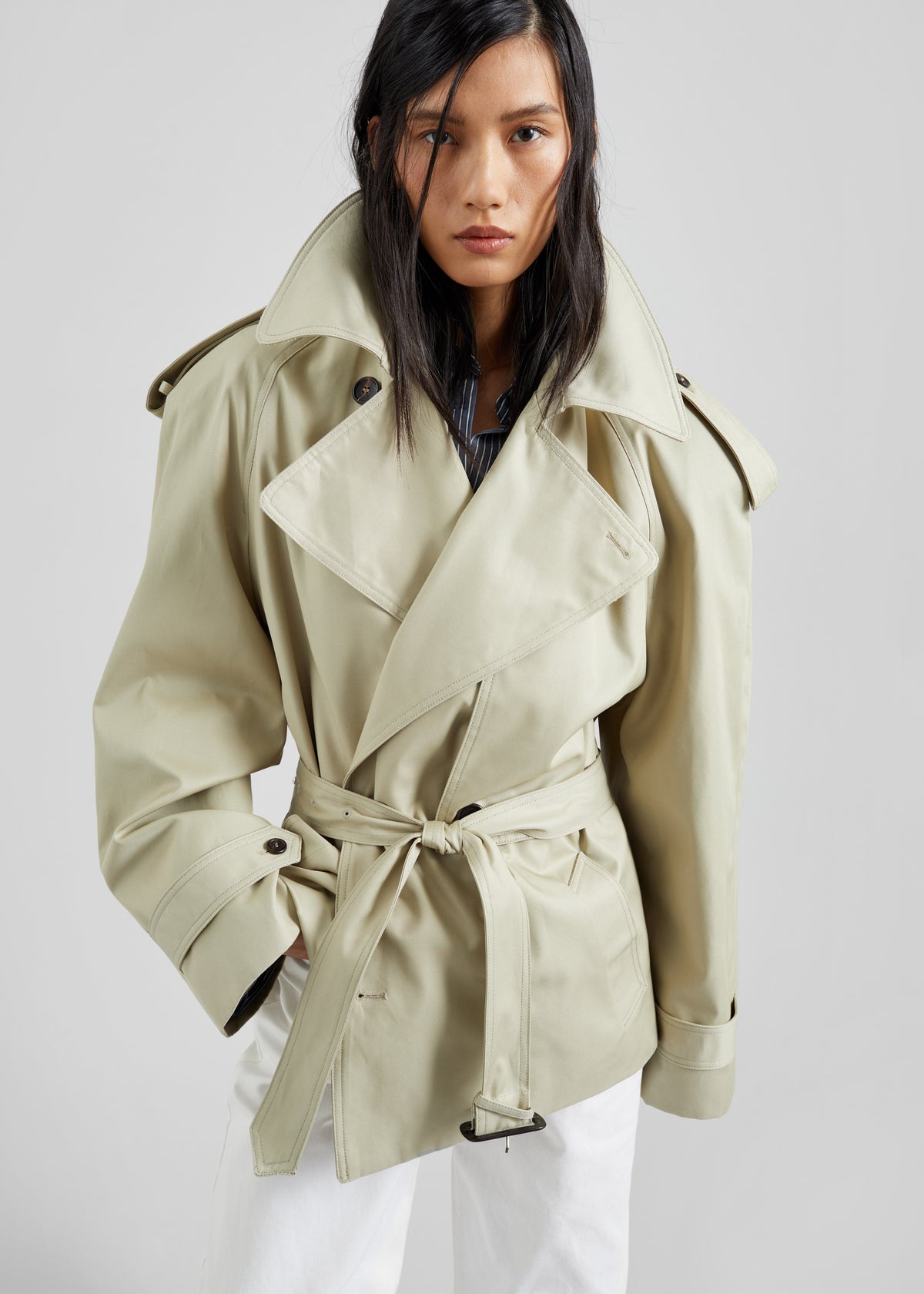 Linsell Short Trench - Beige - 1