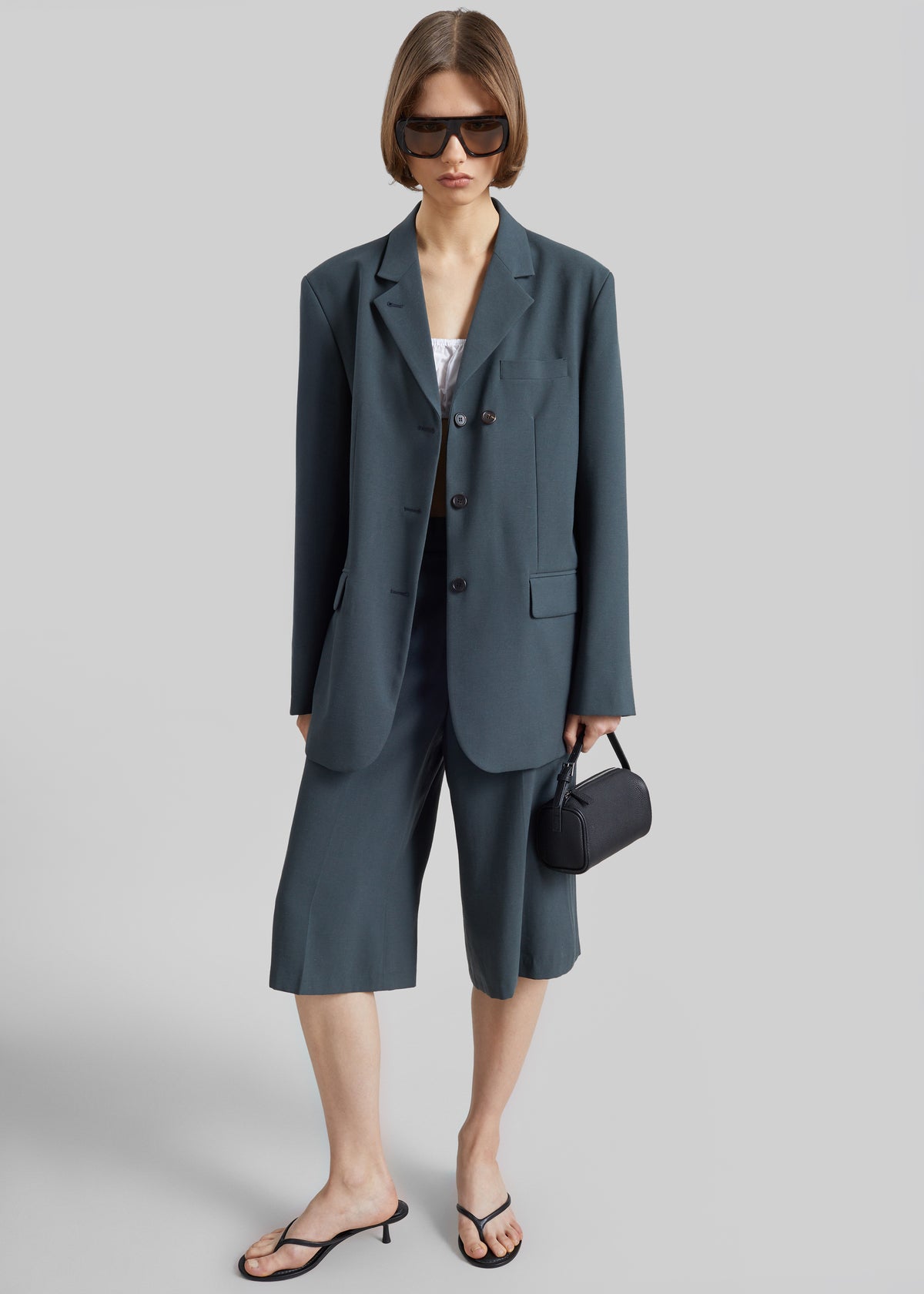 Lioni Oversized Padded Blazer - Deep Teal - 2
