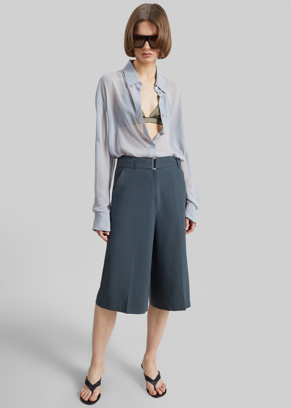 Lioni Tailored Bermuda Shorts - Deep Teal - 1