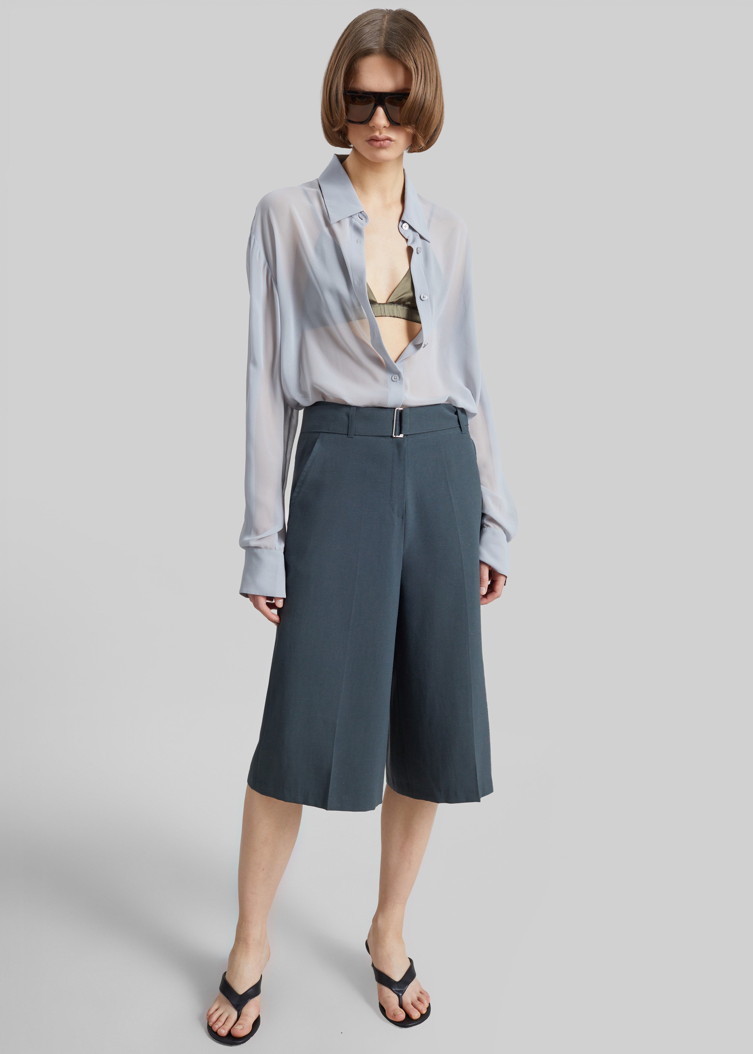 Lioni Tailored Bermuda Shorts - Deep Teal - 1