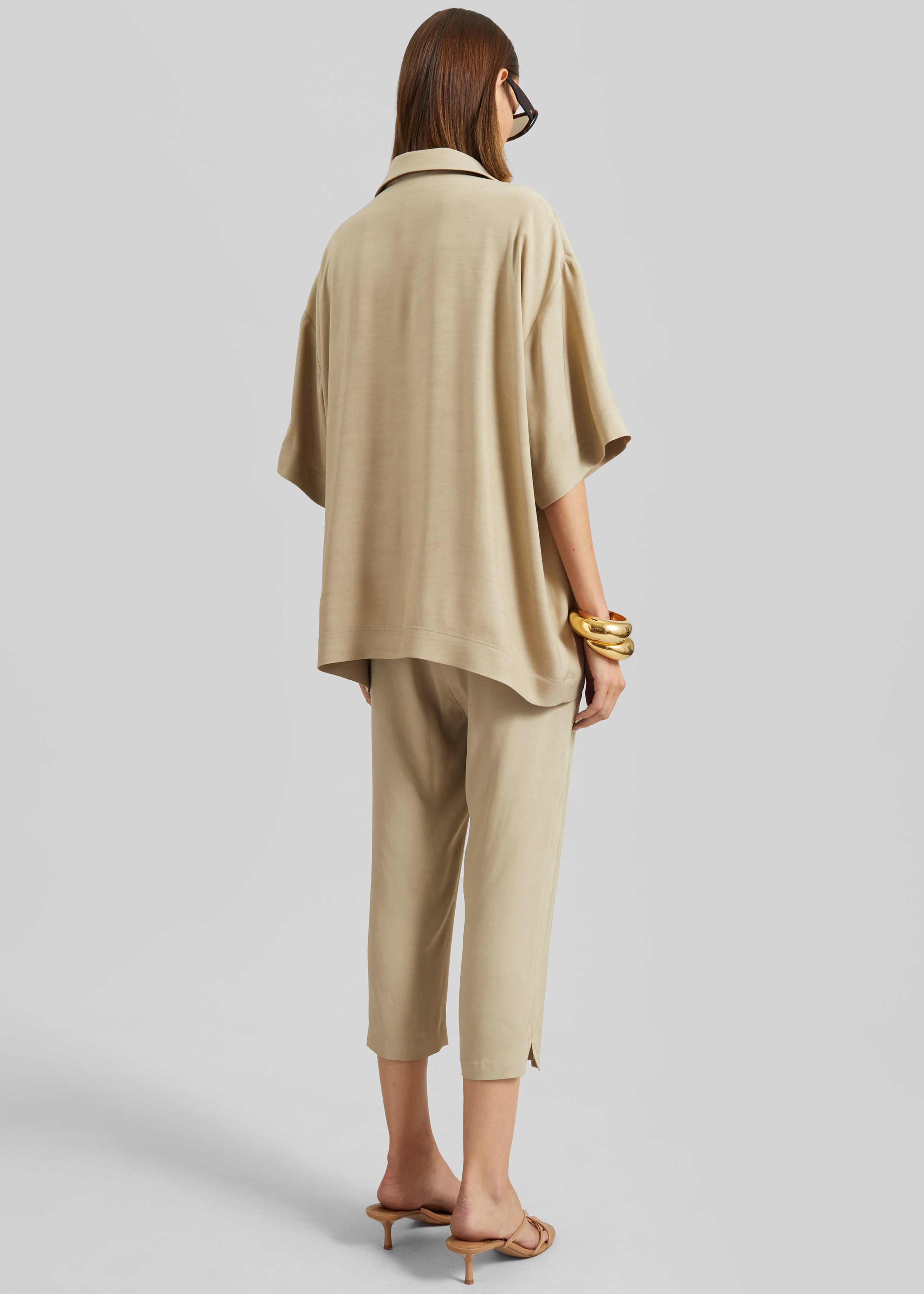 Lior Fluid Capri Pants - Beige - 8
