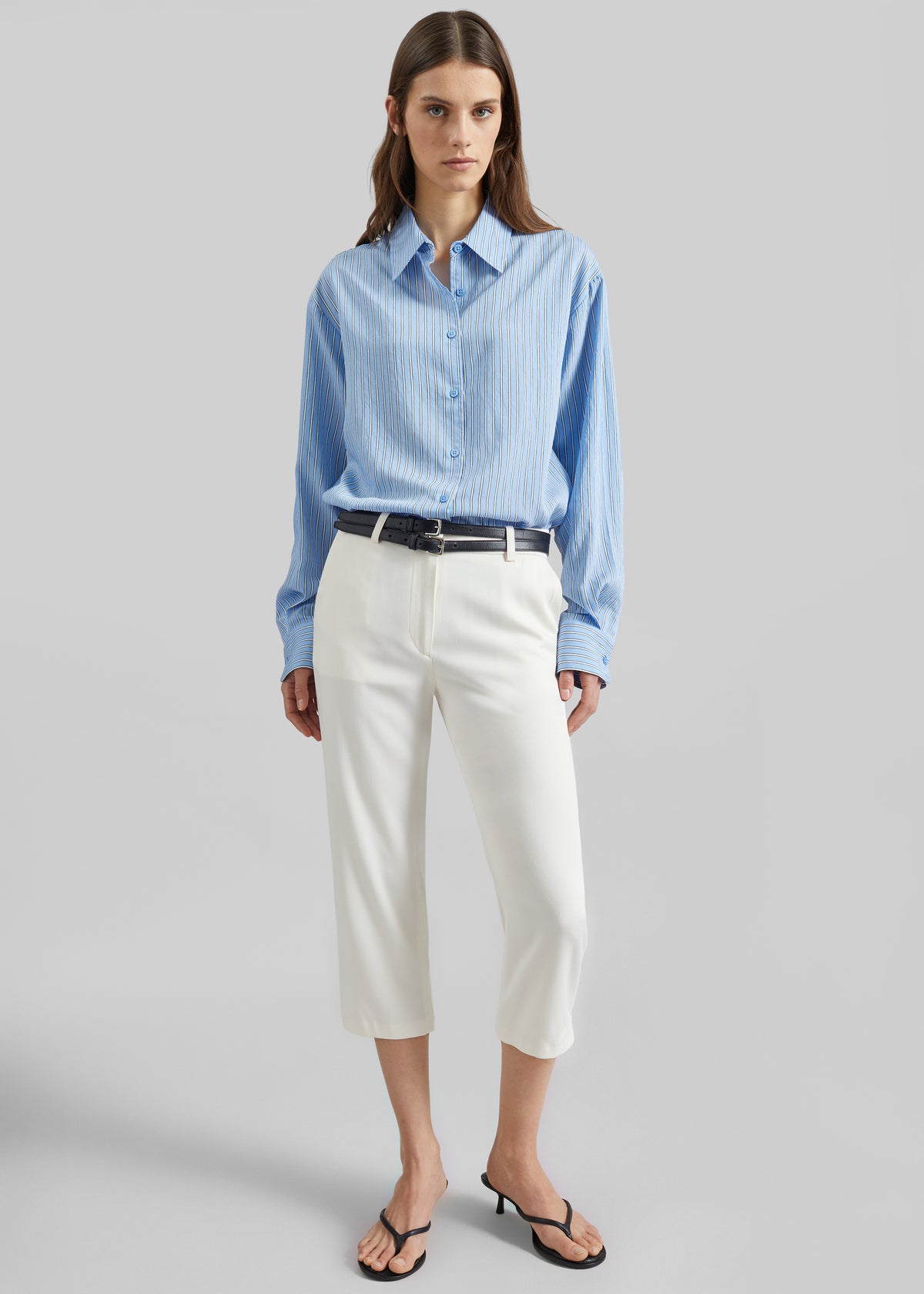 Lior Fluid Capri Pants - Ivory - 6
