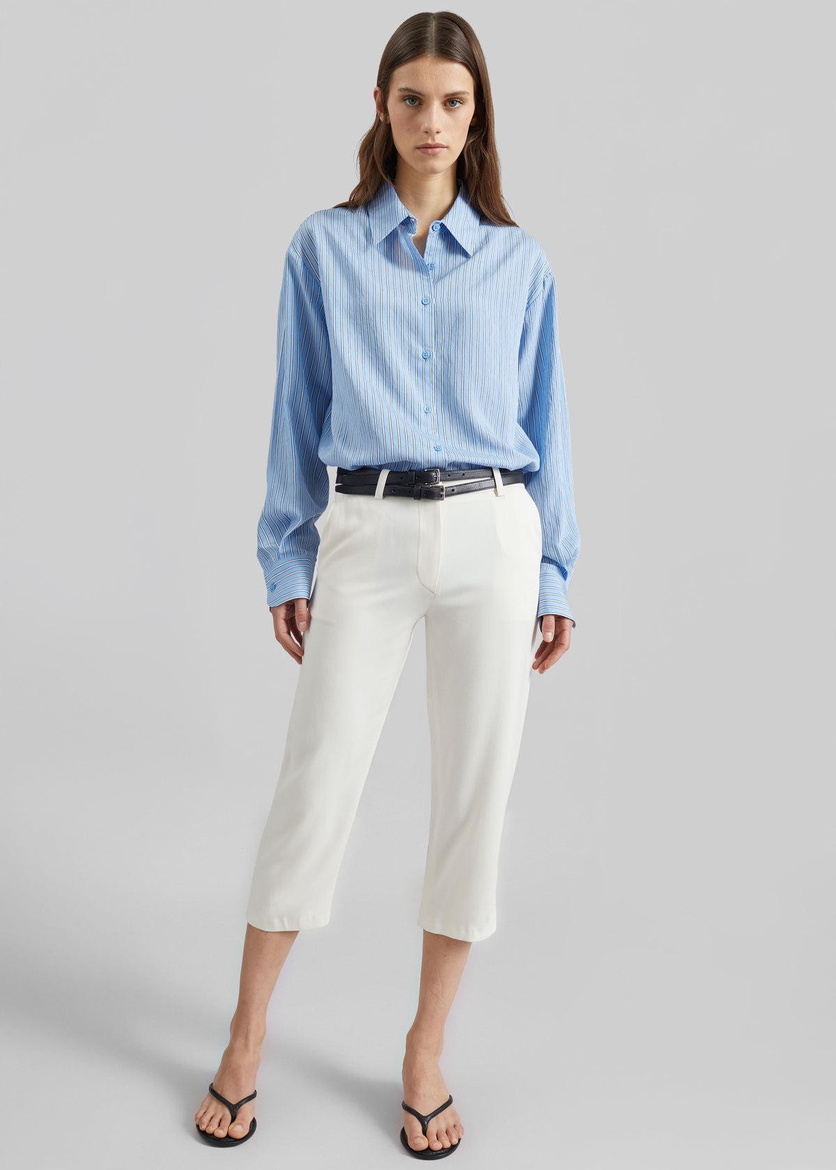 Lior Fluid Capri Pants - Ivory - 1