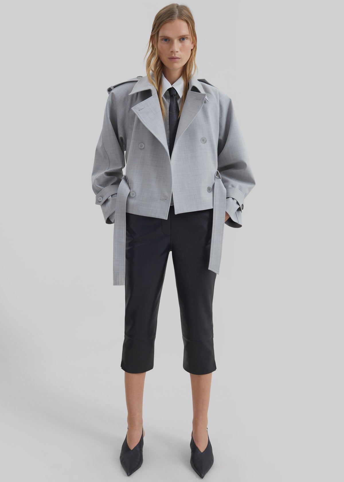 Lior Leather Capri Pants - Black - 6