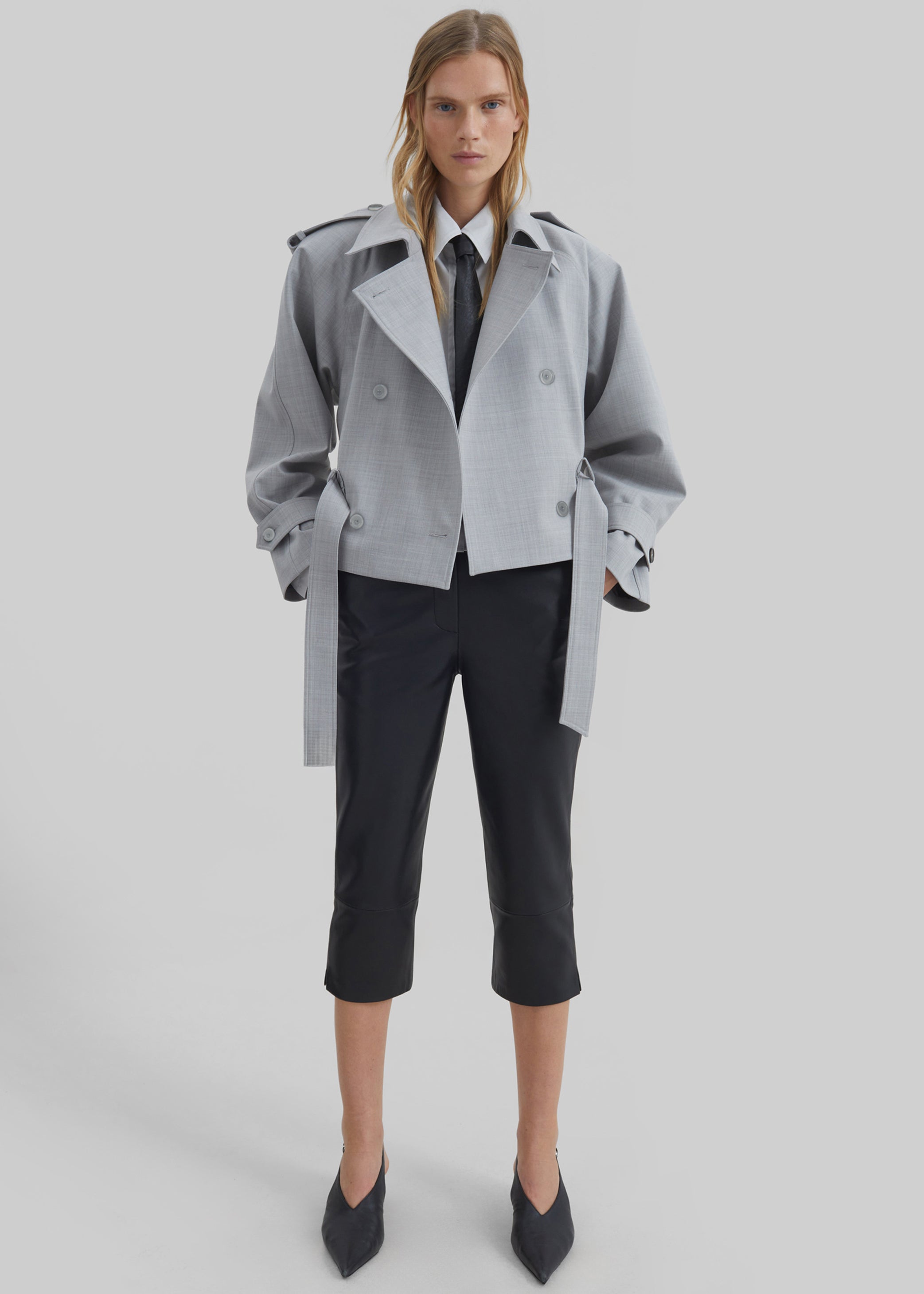 Shop the look image for Lior Leather Capri Pants - Black