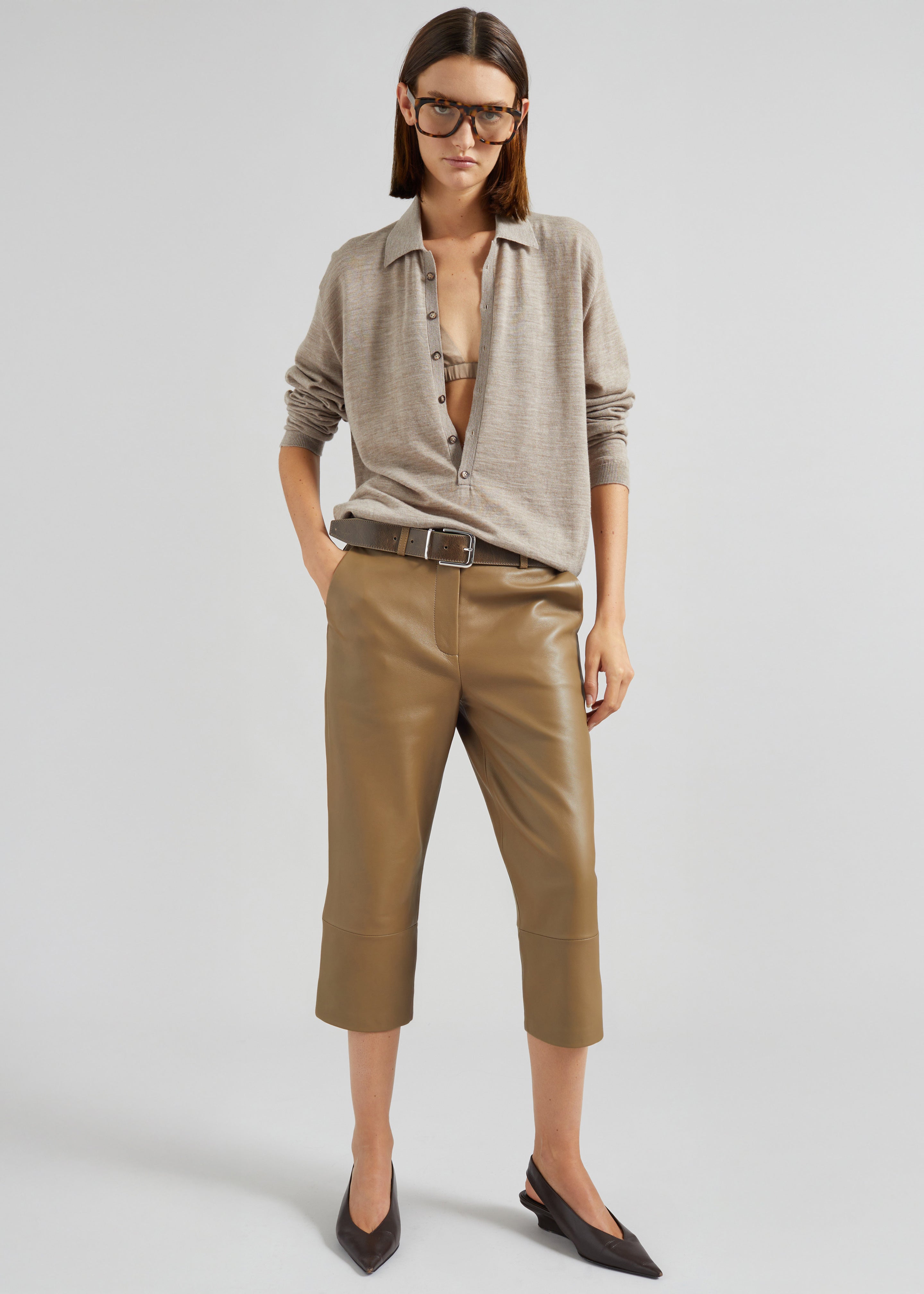 Lior Leather Capri Pants