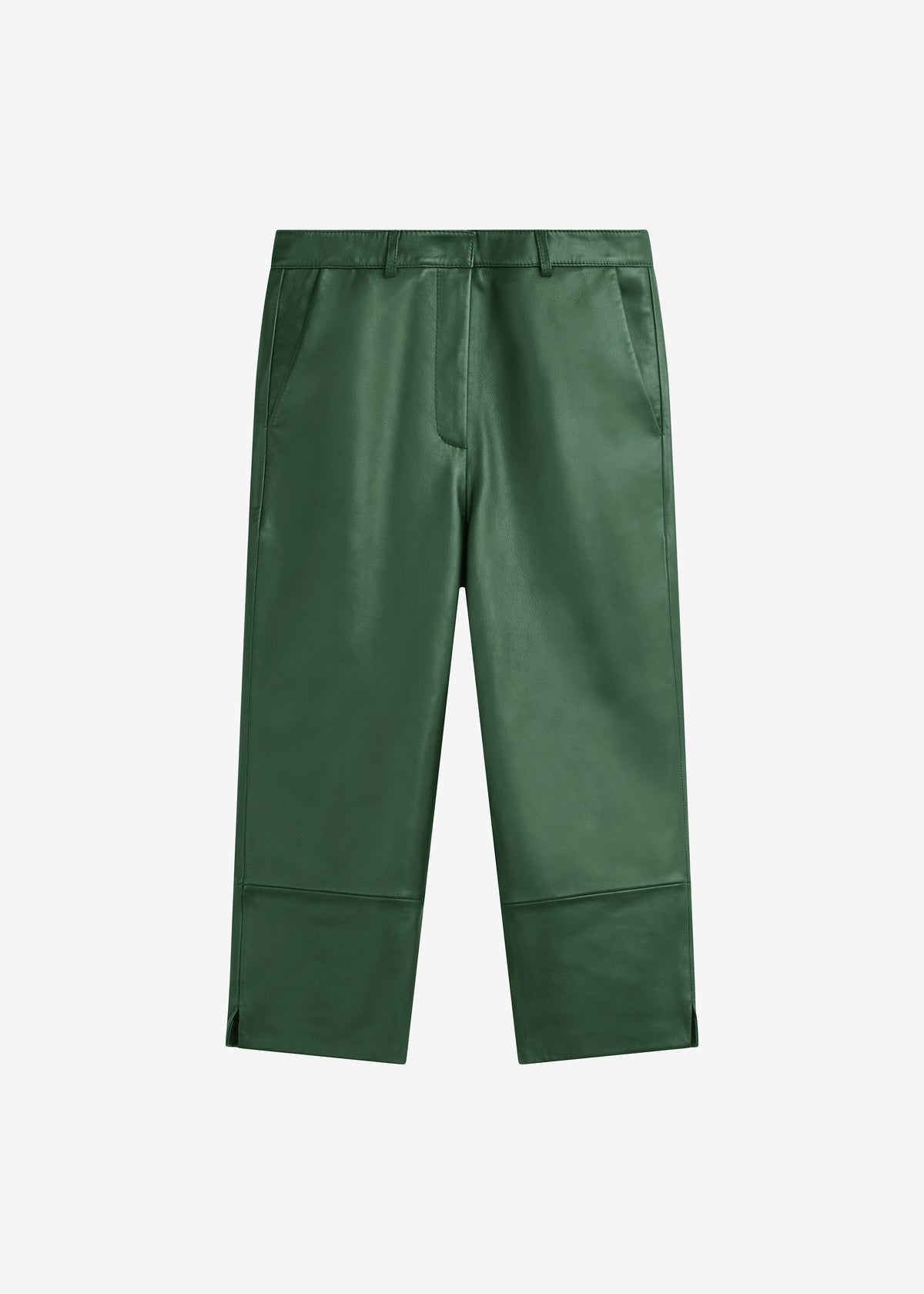 Lior Leather Capri Pants - Emerald - 5