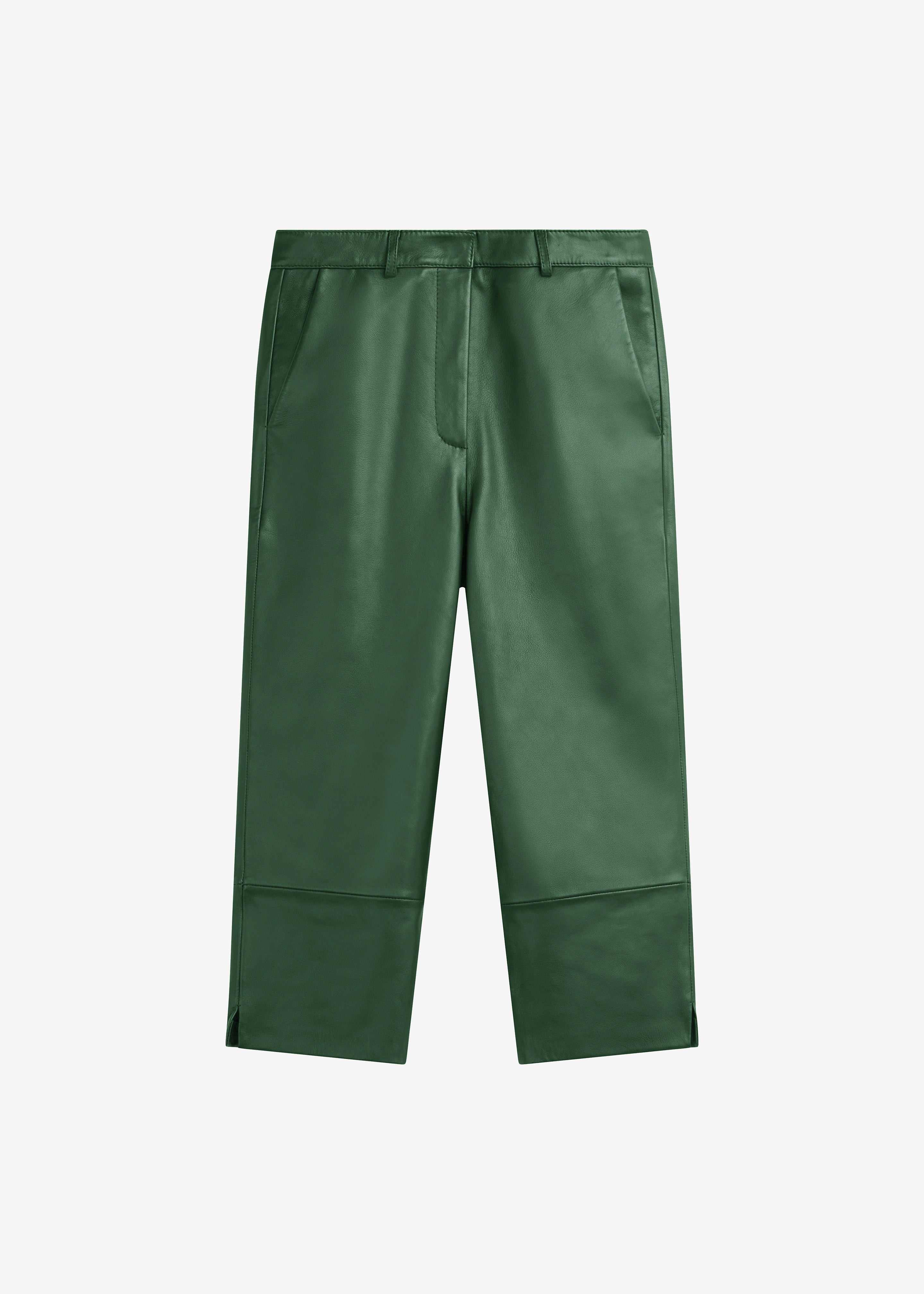 Lior Leather Capri Pants - Emerald - 5