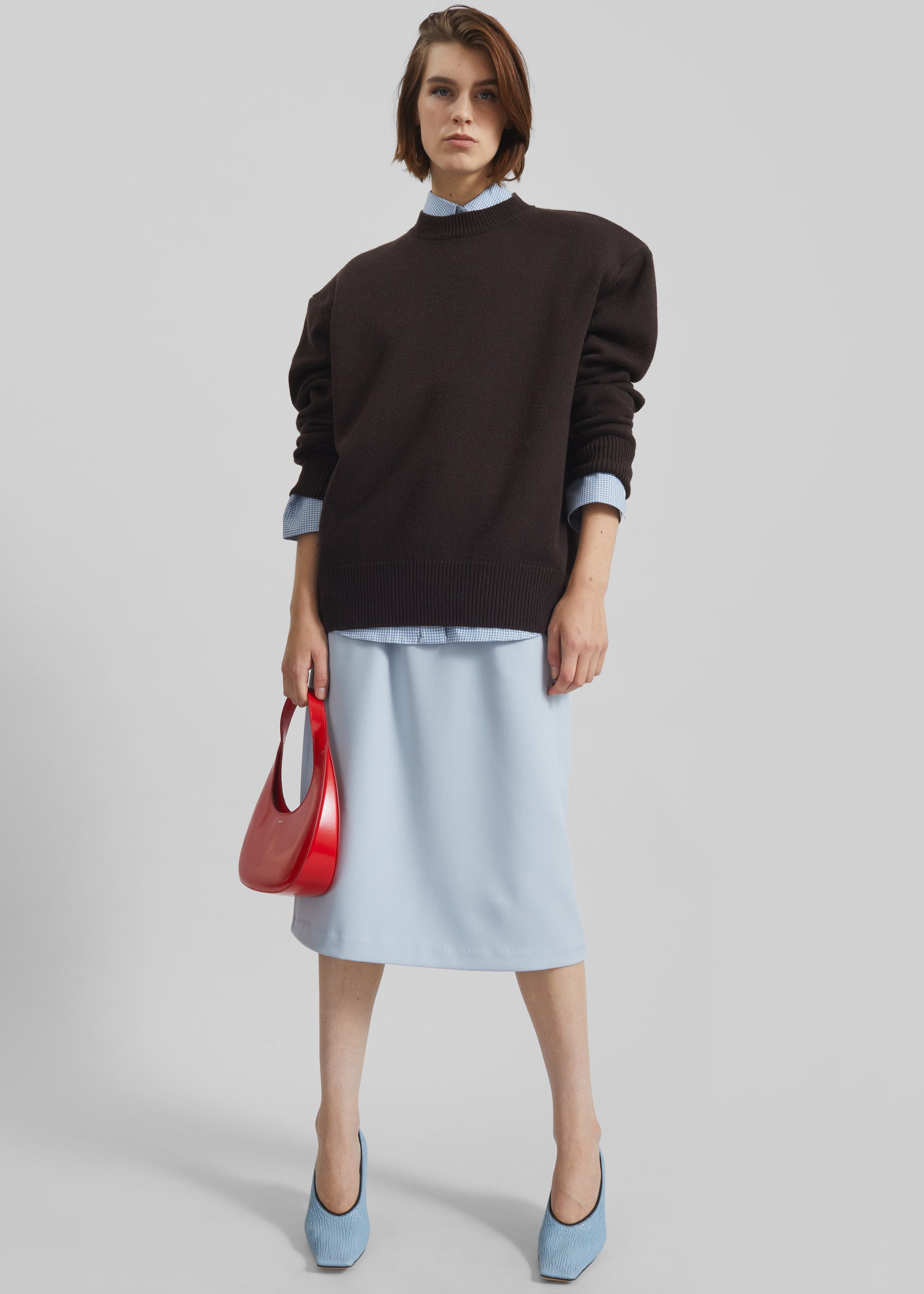 Shop the look image for Liora Pencil Skirt - Dusty Blue