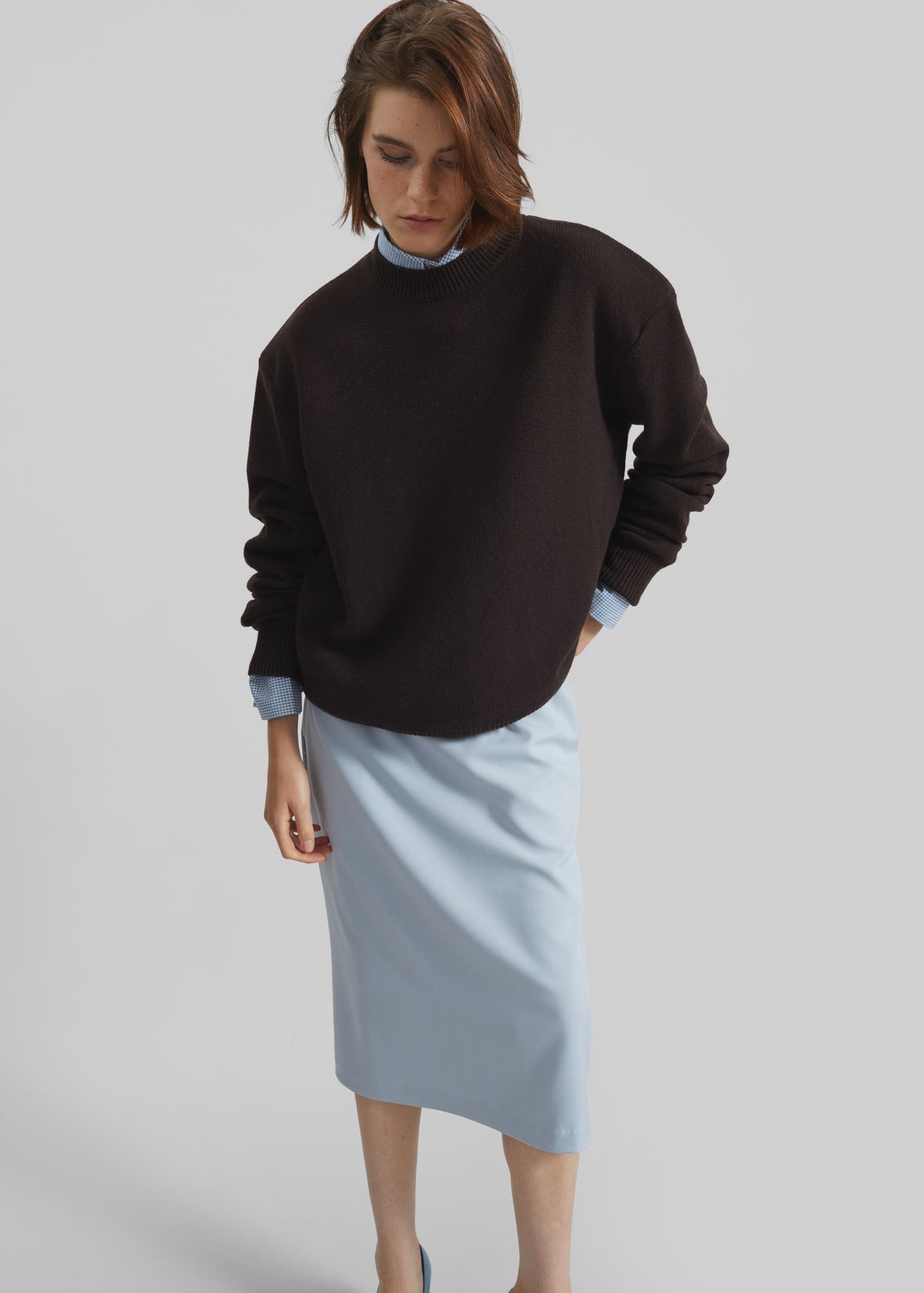 Liora Pencil Skirt - Dusty Blue - 4