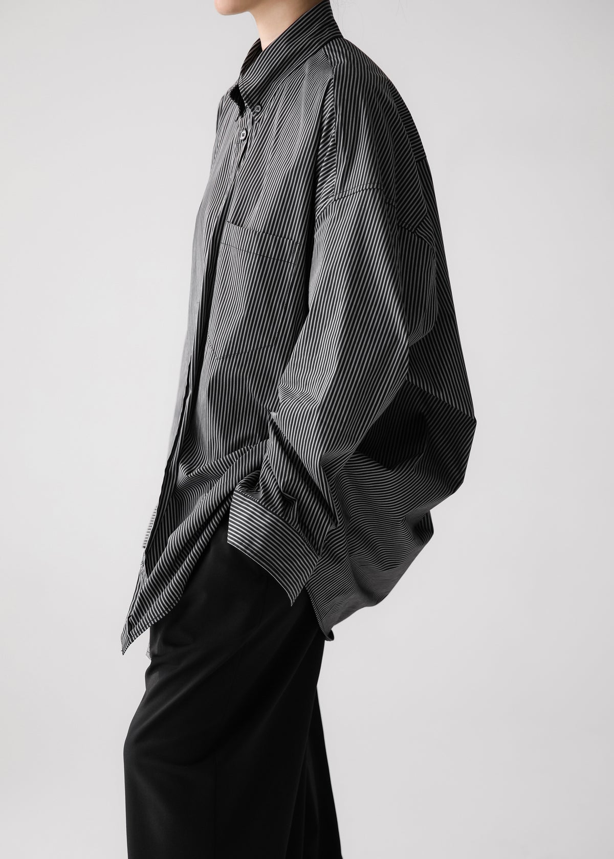 Lioris Oversized Shirt - Black/White Stripe The Frankie Shop Lioris Oversized Shirt - Black/White Stripe The Frankie Shop
