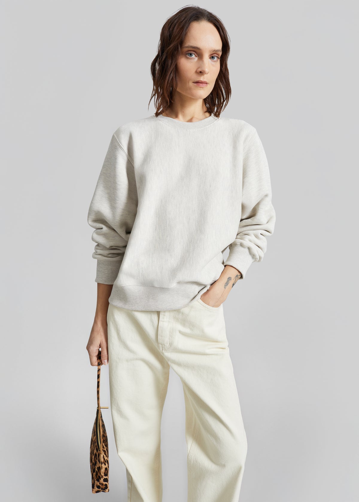 Lisa Paneled Sweatshirt - Light Grey Melange