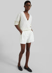 Lisboa Pleated Mini Shorts - Ivory
