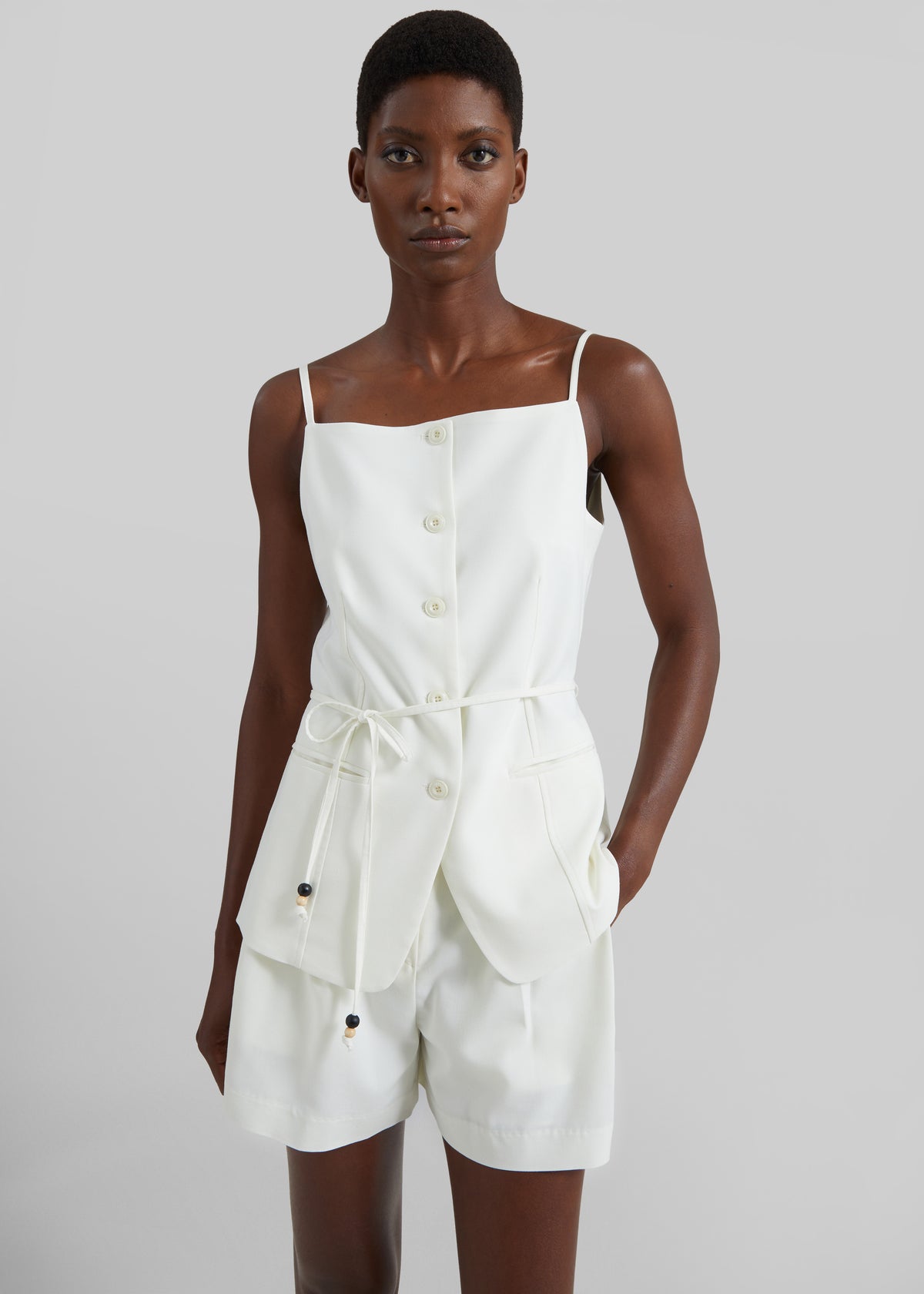 Lisboa Tie Vest - Ivory - 2