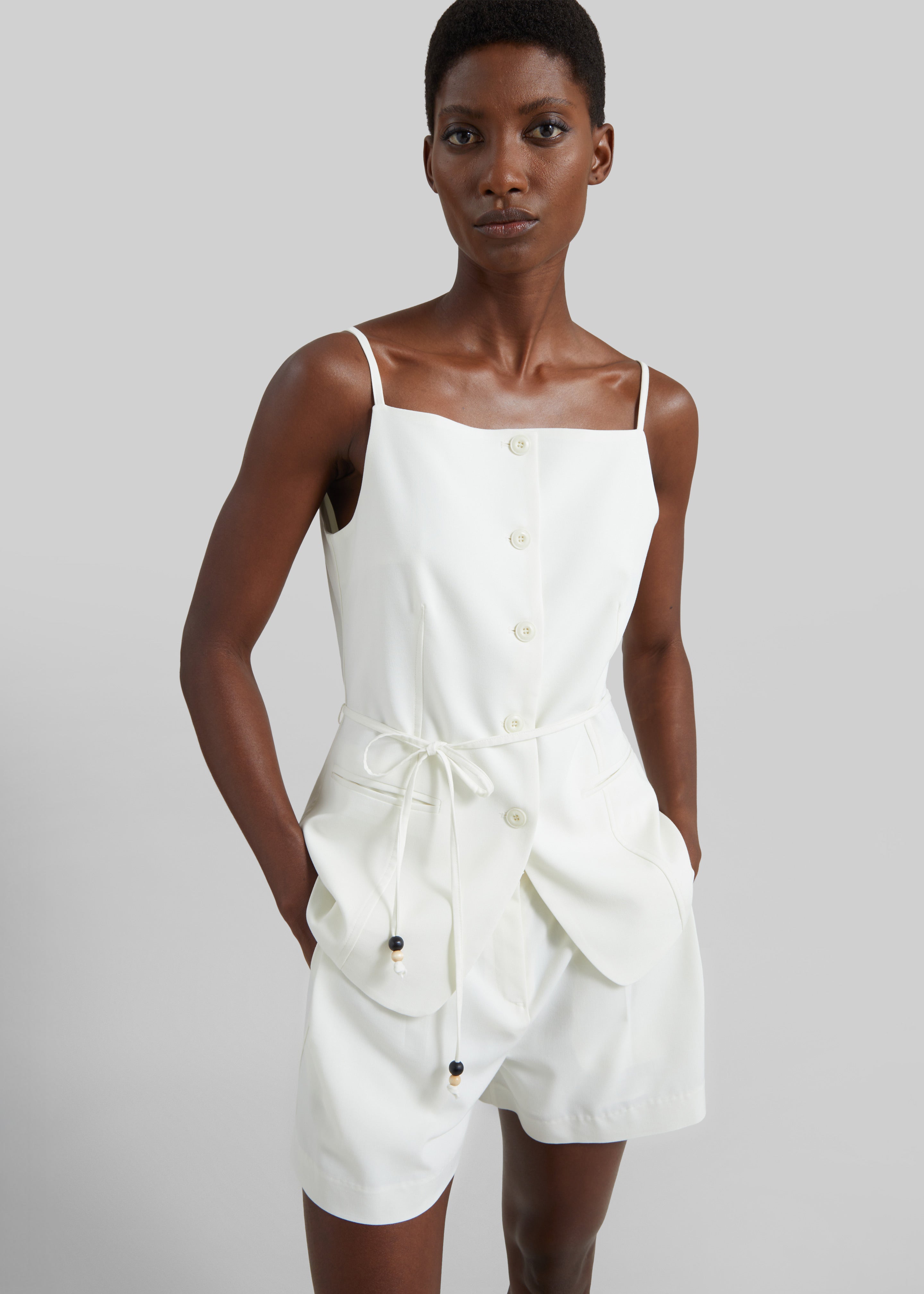 Lisboa Tie Vest - Ivory - 7