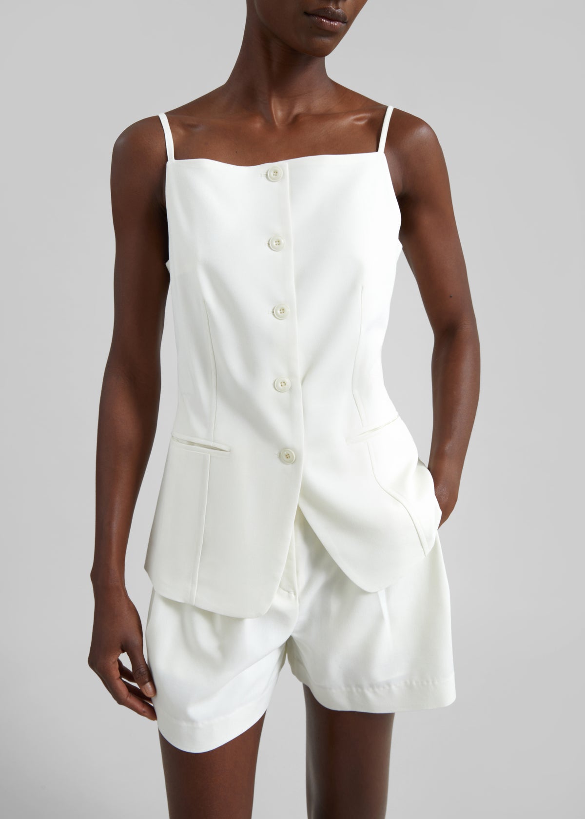 Lisboa Tie Vest - Ivory - 3