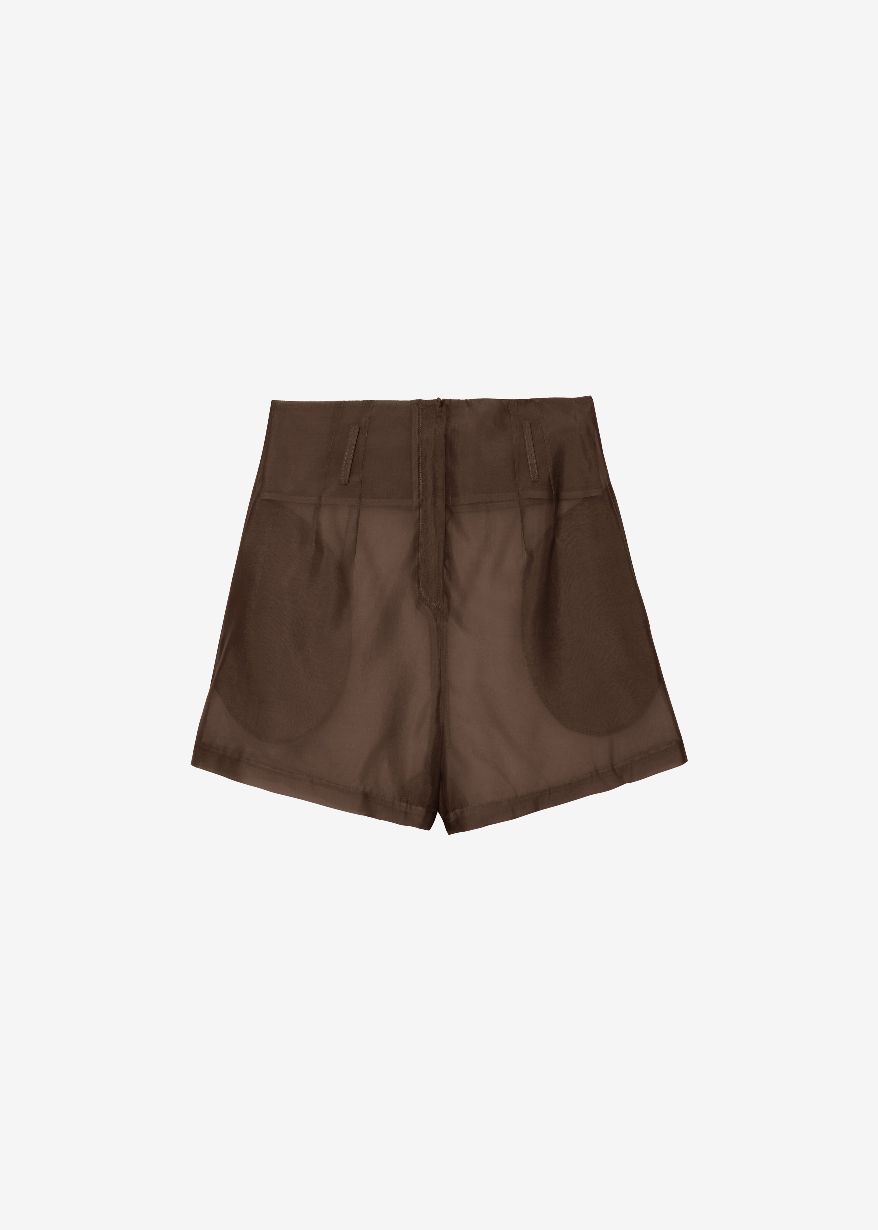 Lise Sheer Shorts - Brown - 8