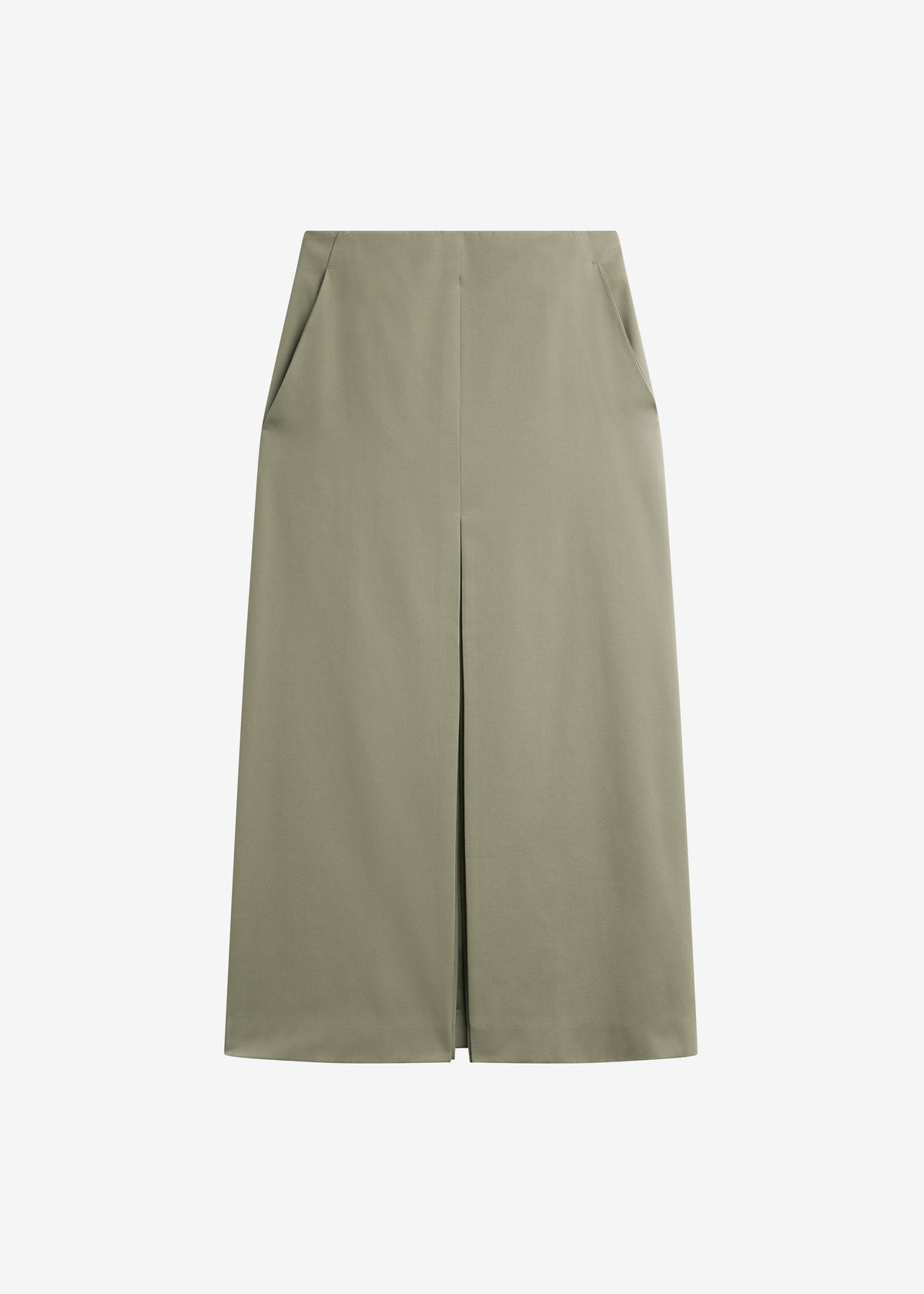Lisle Front Slit Pencil Skirt - Pale Olive - 8