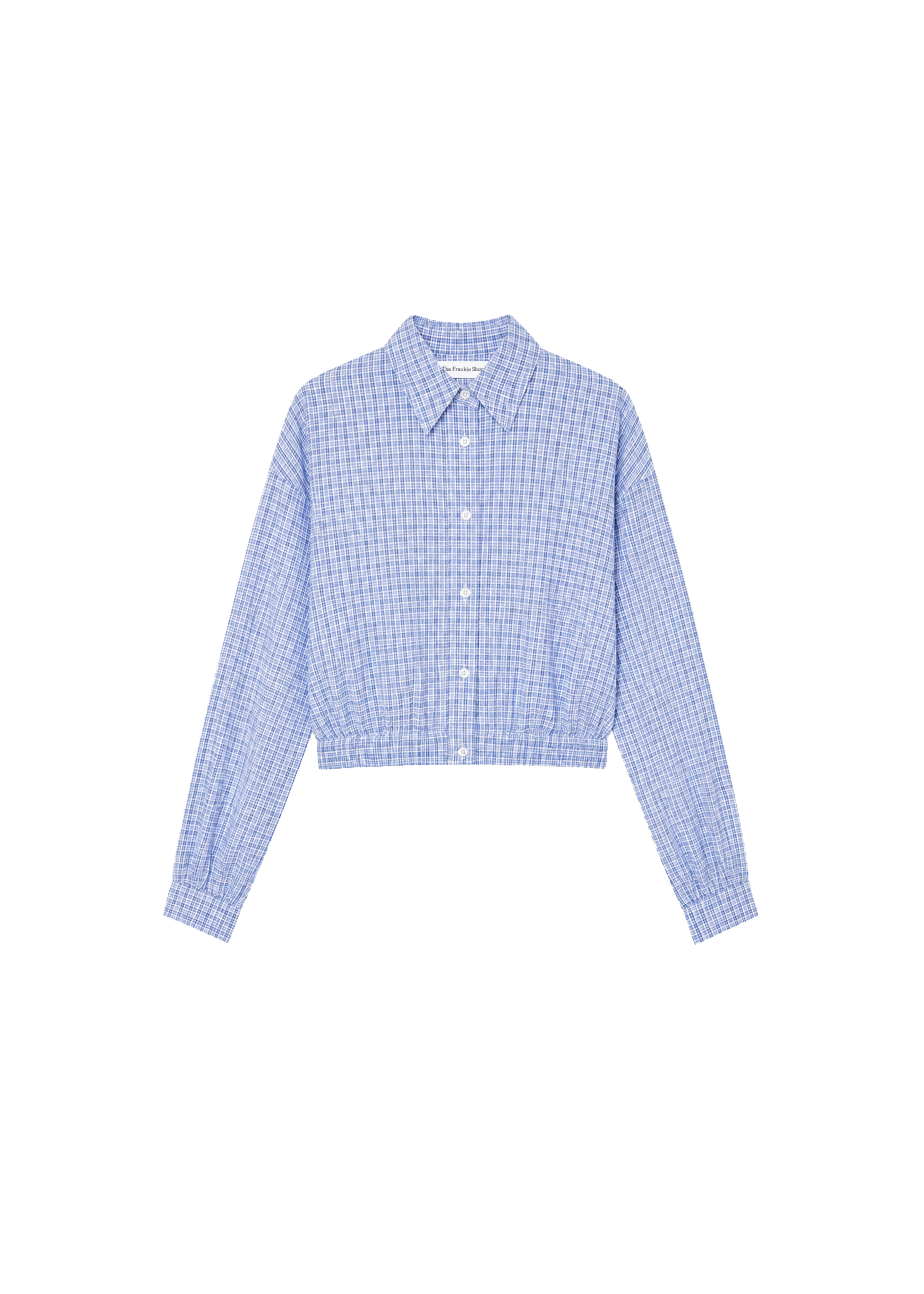 Lison Cropped Shirt - Blue Plaid - 6