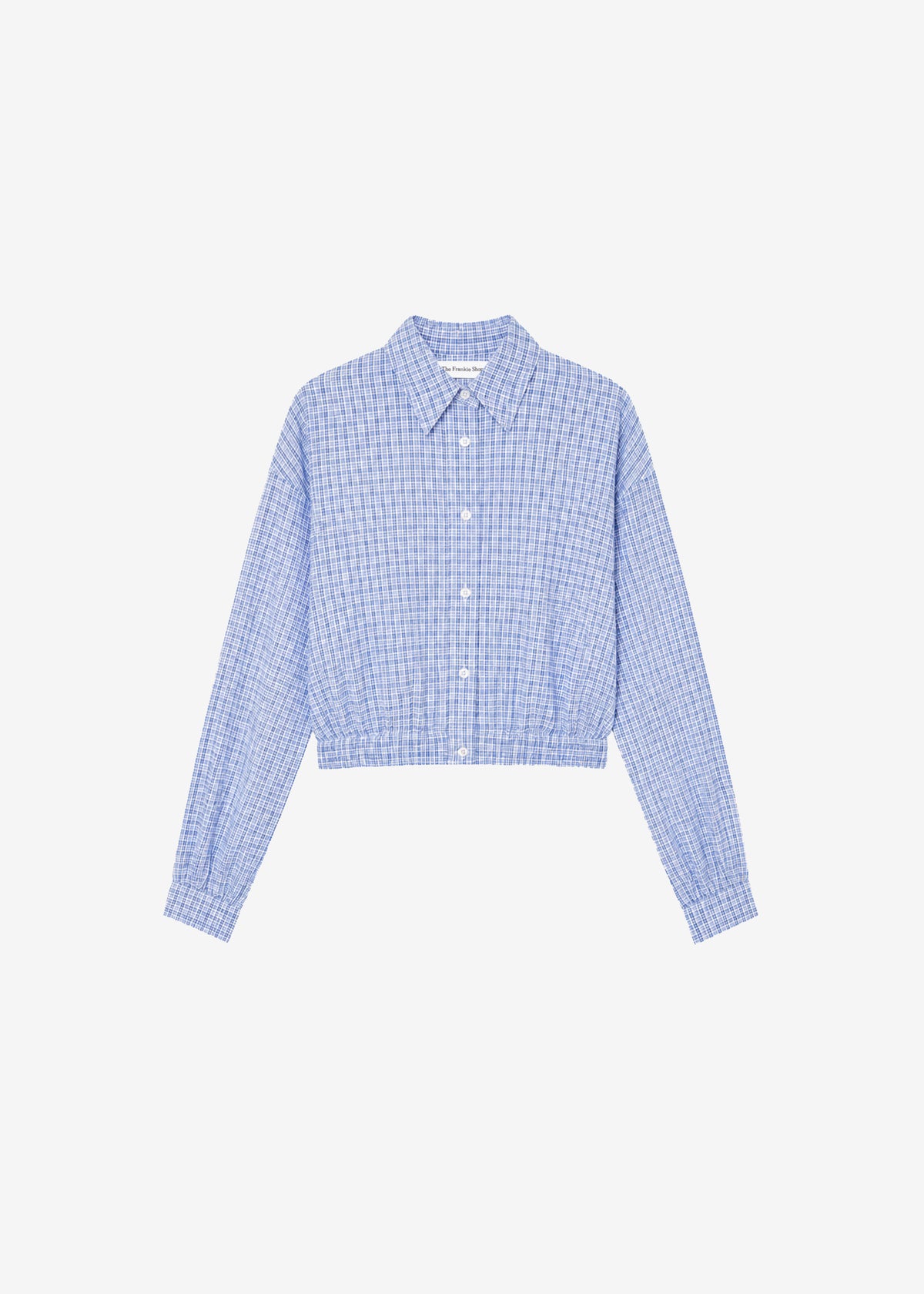 Lison Cropped Shirt - Blue Plaid - 11