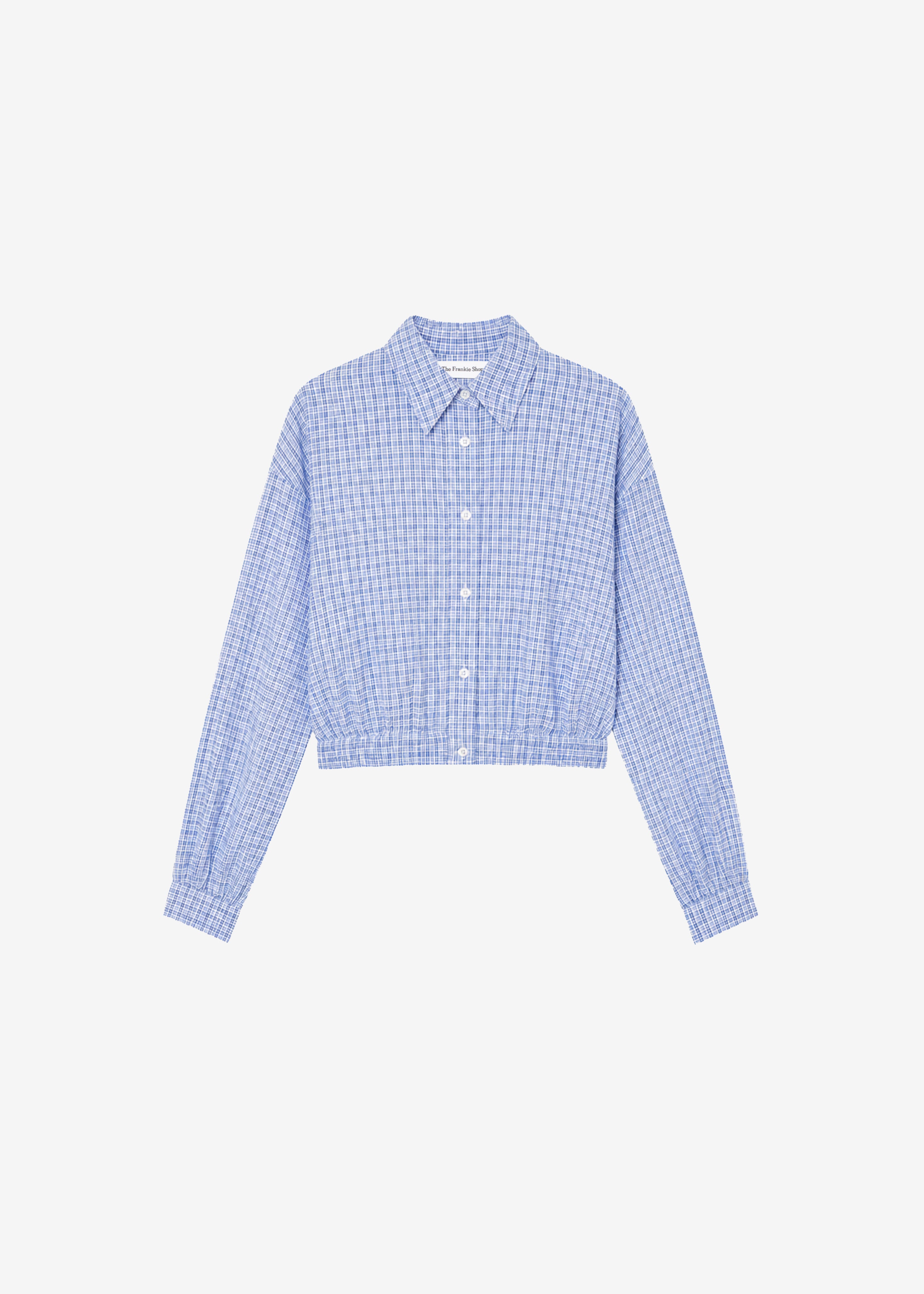 Lison Cropped Shirt - Blue Plaid - 11
