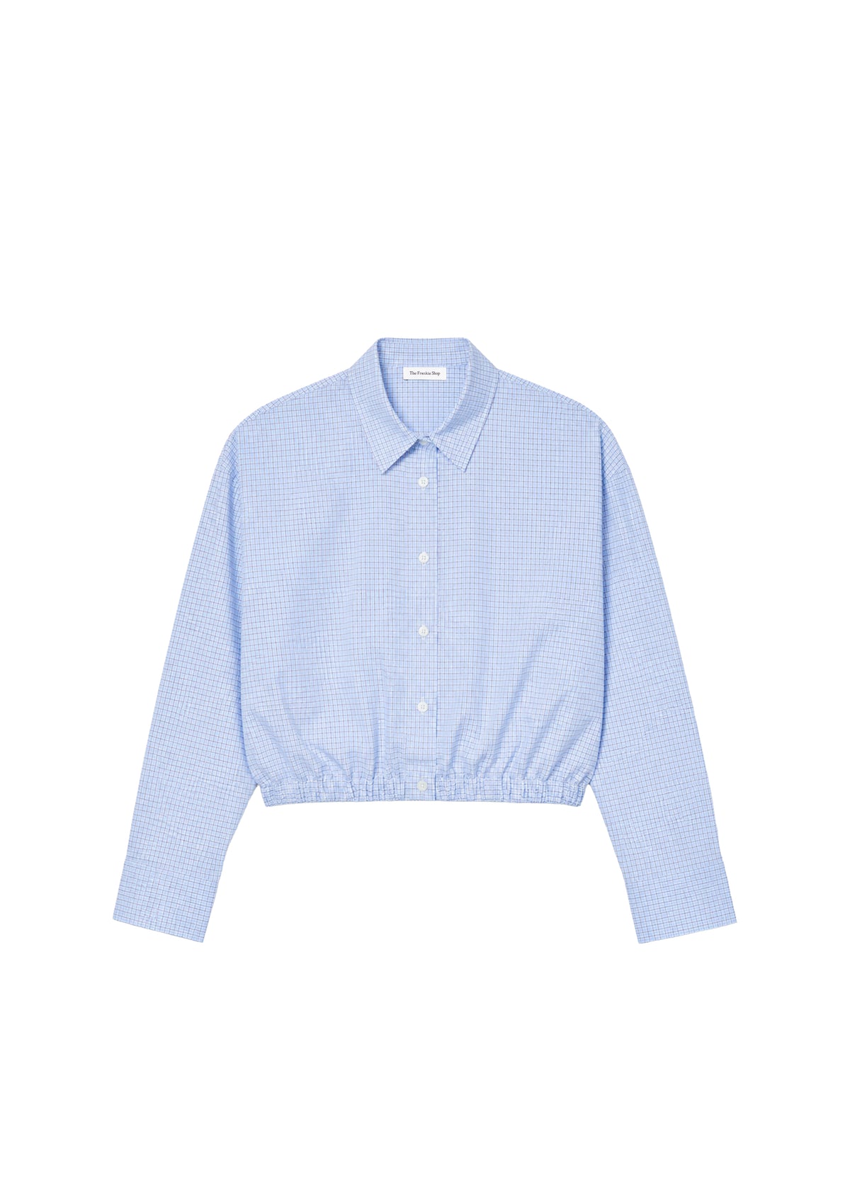 Lison Cropped Shirt - Checked Blue - 7