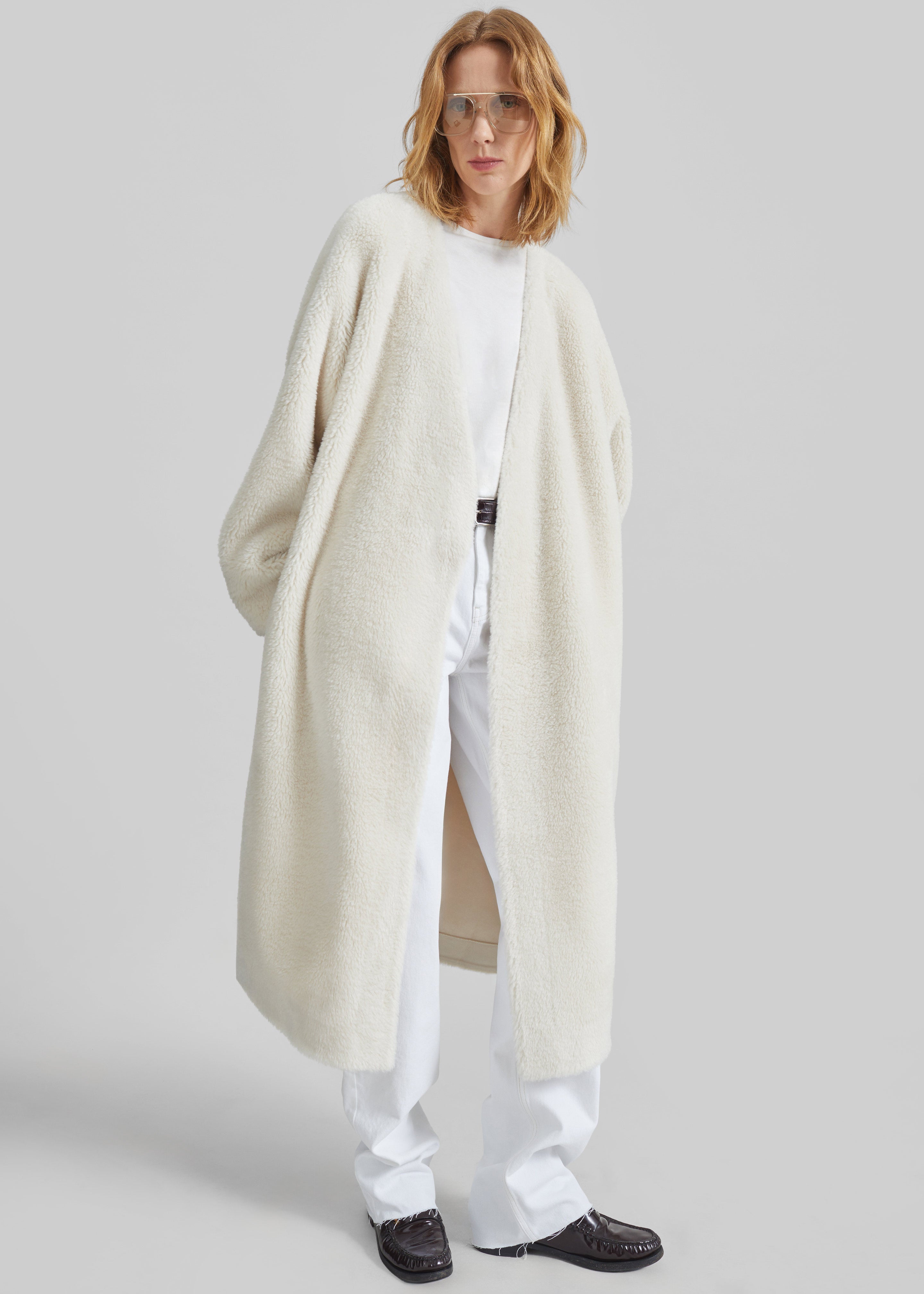 Livigno Faux Shearling Coat - Ivory - 6