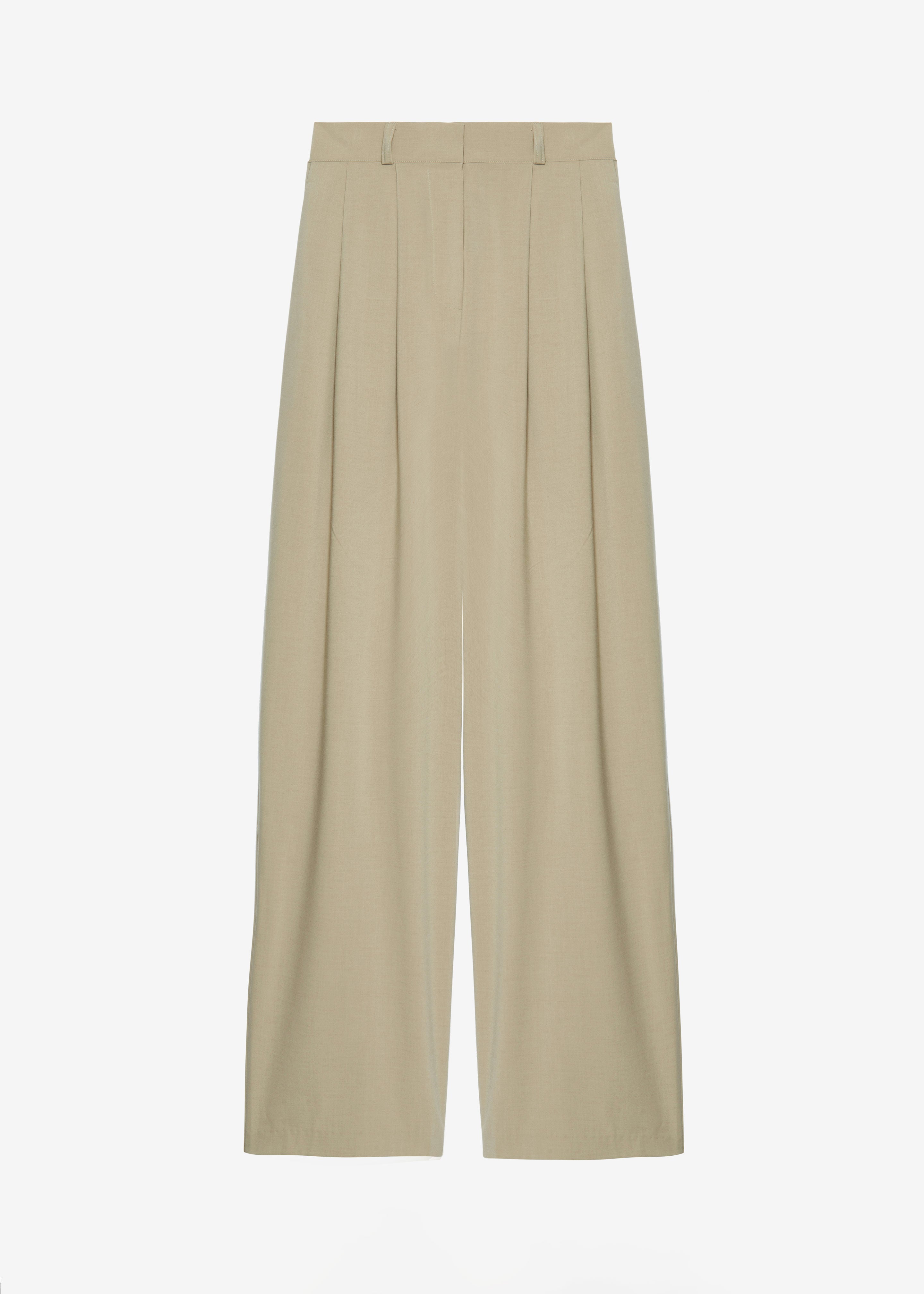 Livvy Pleated Trousers - Beige - 13