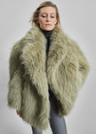 Liza Short Faux Fur Coat - Sage