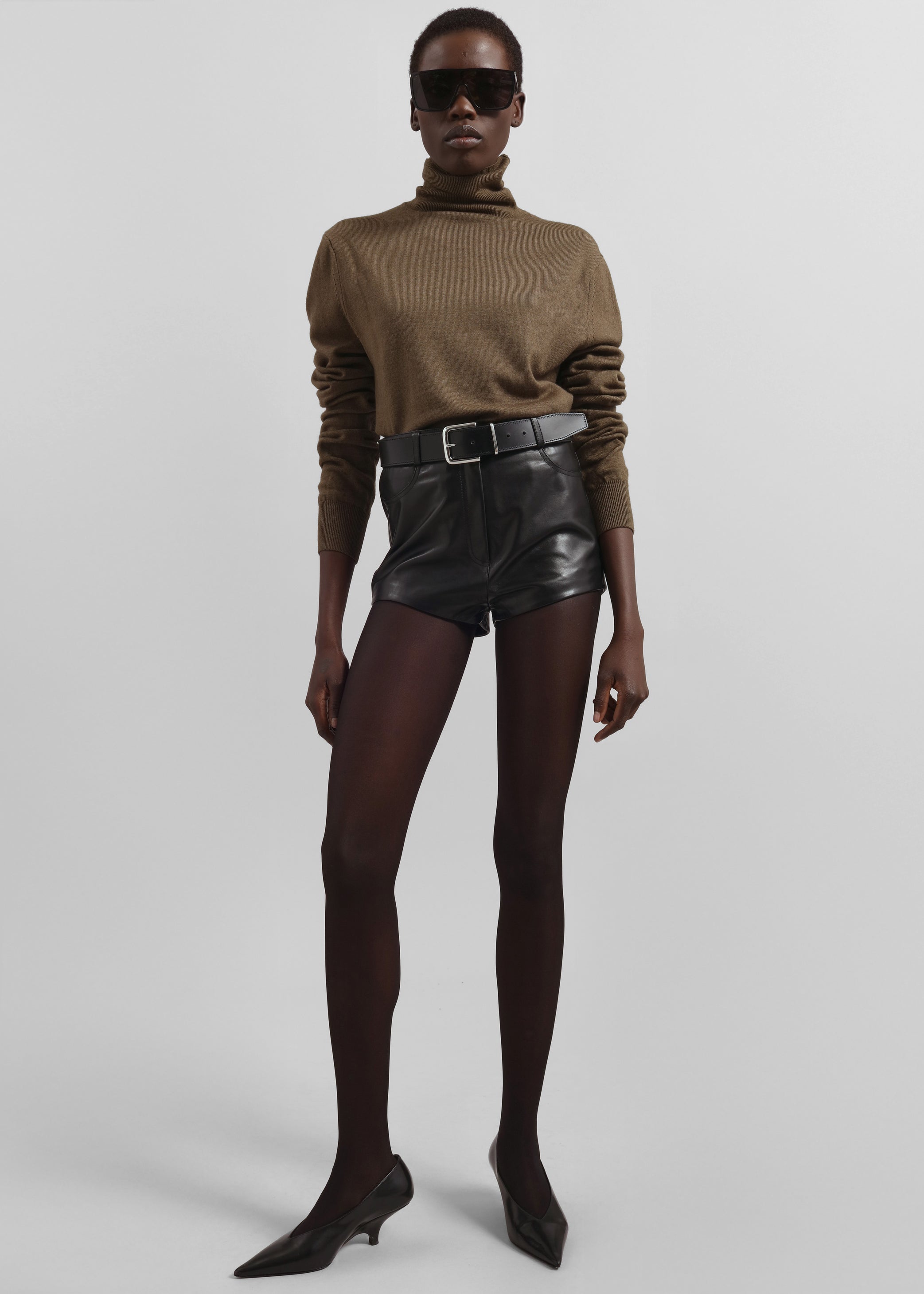 Shop the look image for Loen Leather Hot Pants - Black